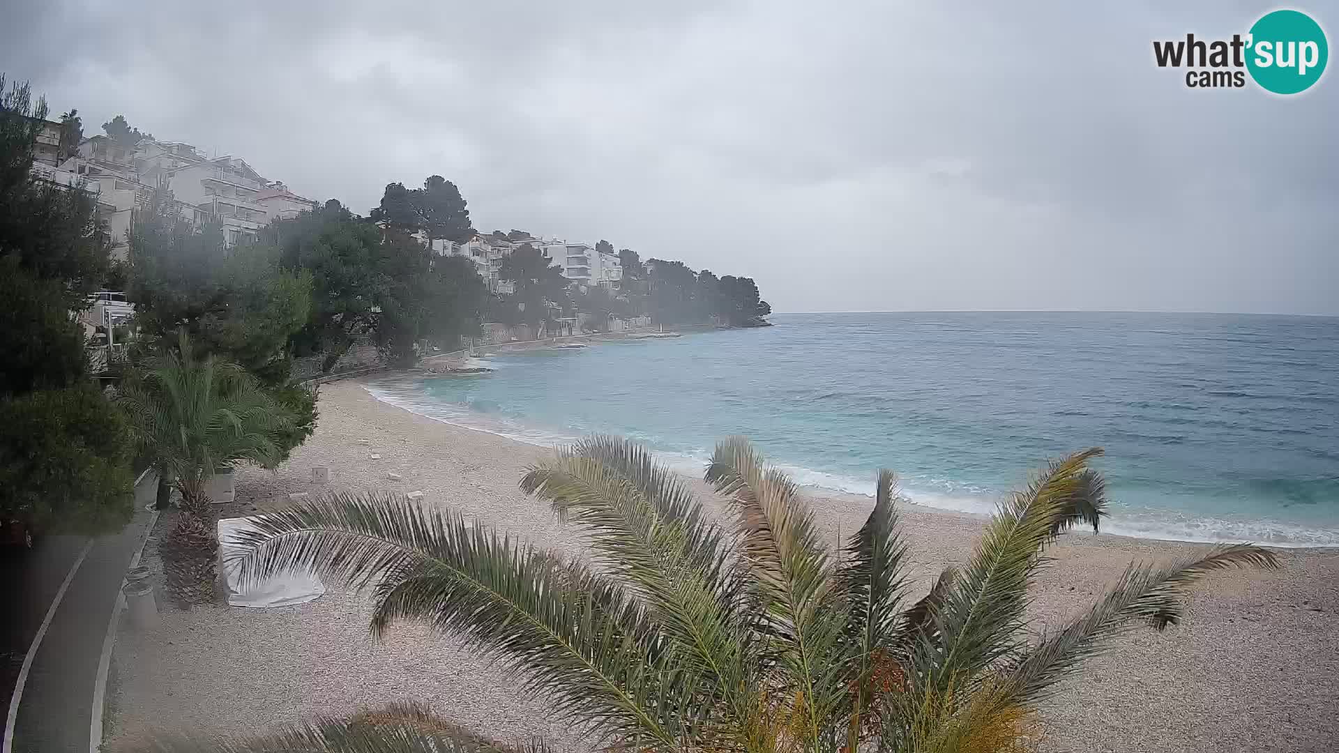Webcam Plage Lučica Brela – Vue en direct sur la côte adriatique