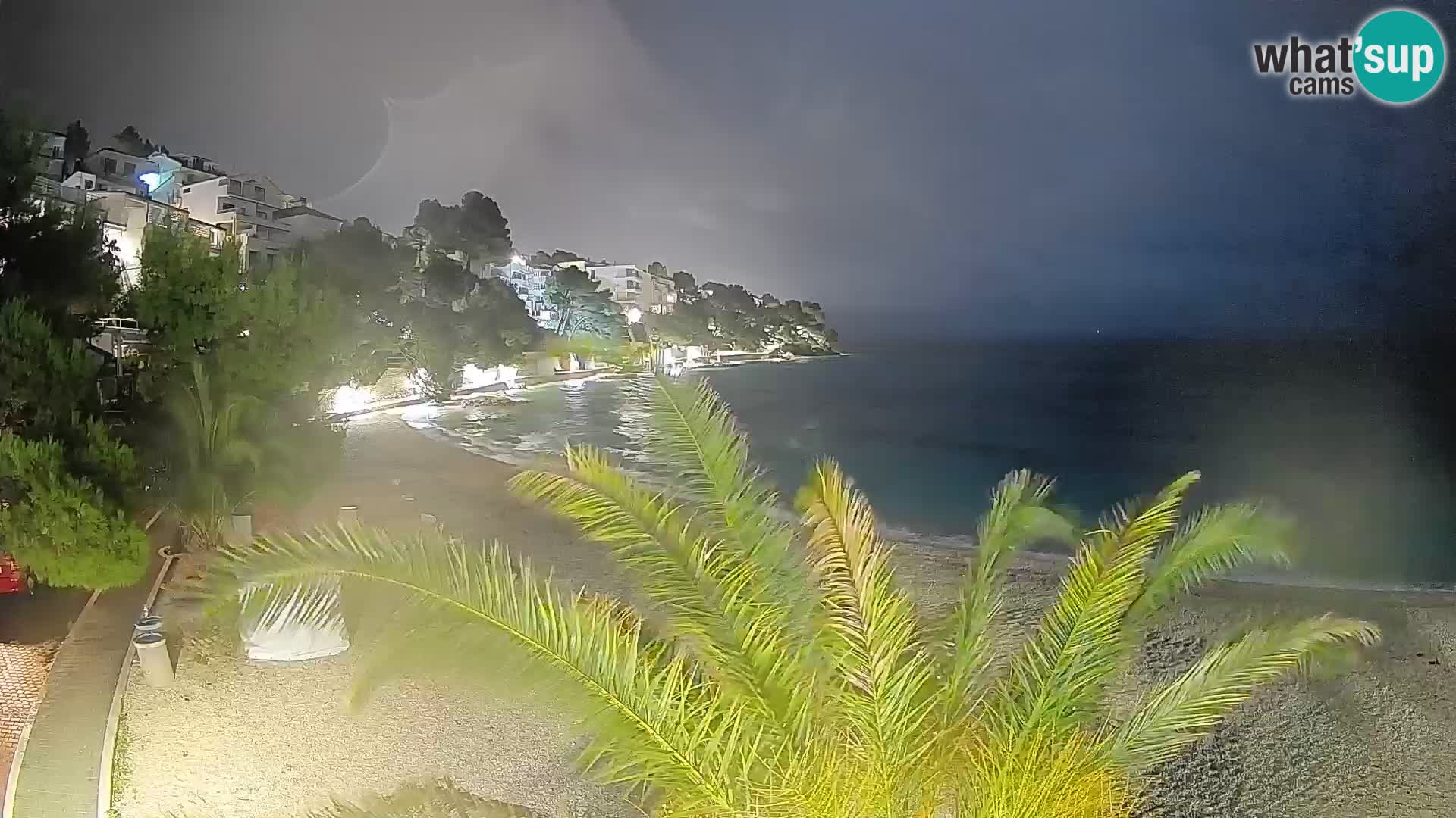 Webcam Lučica Strand Beach Brela – Liveblick von der Adriaküste