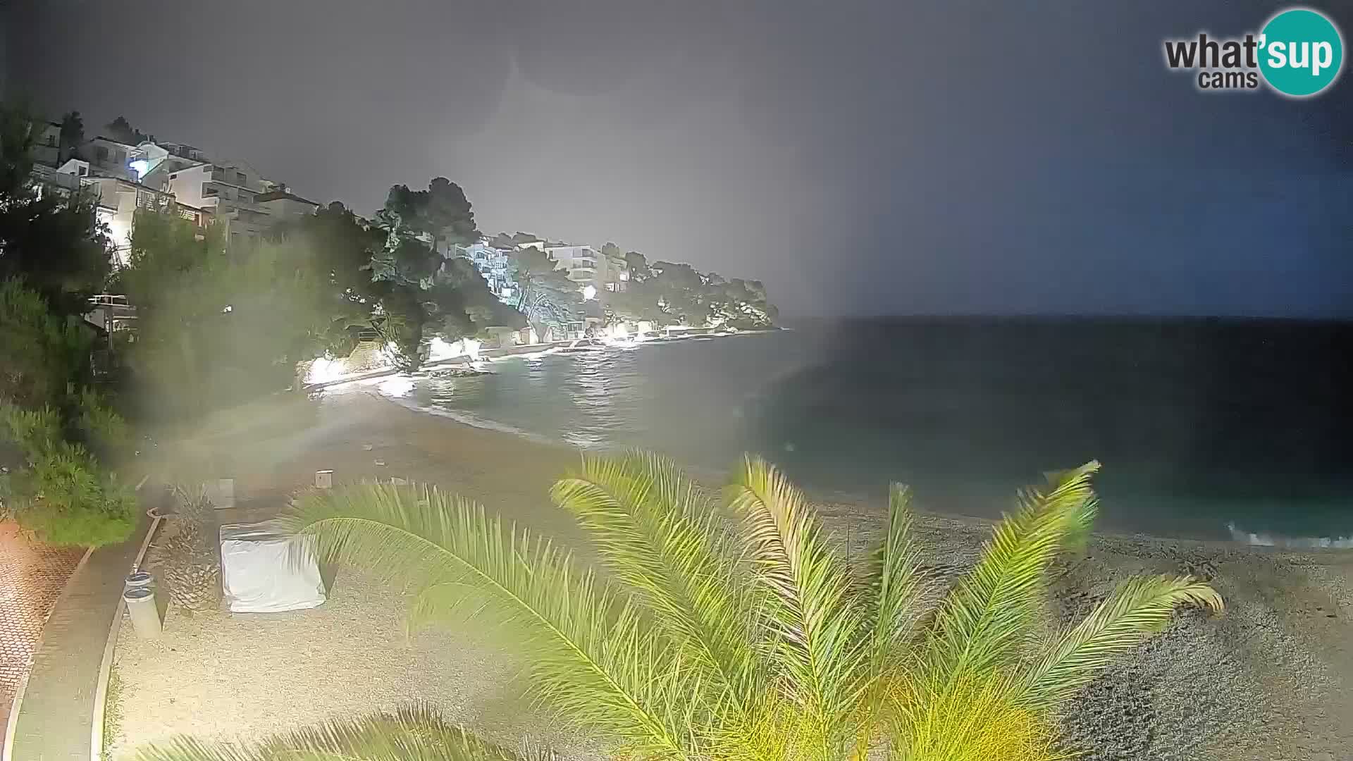 Web kamera Plaža Lučica Brela – Pogled uživo na jadransku obalu