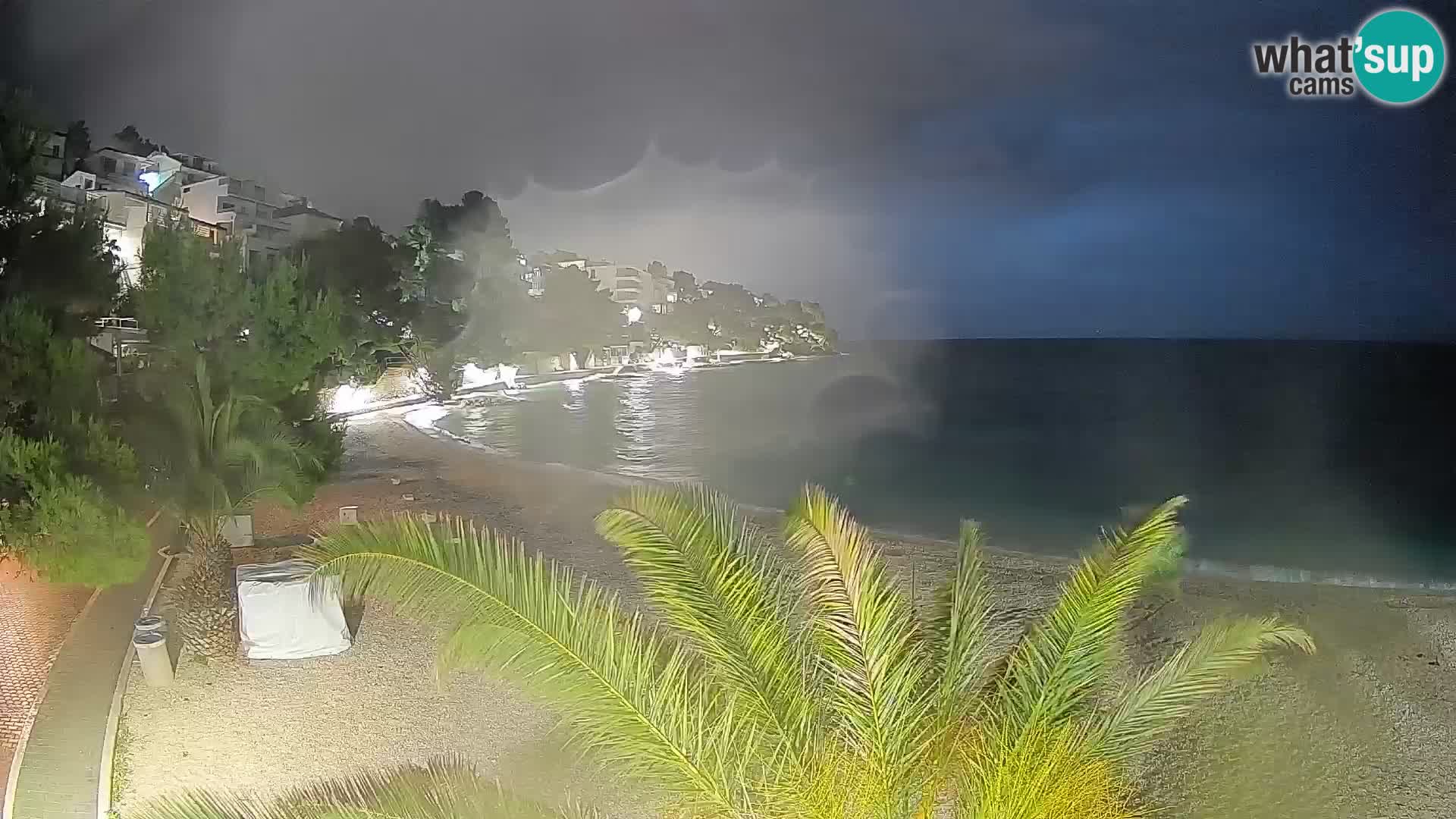Webcam Plage Lučica Brela – Vue en direct sur la côte adriatique