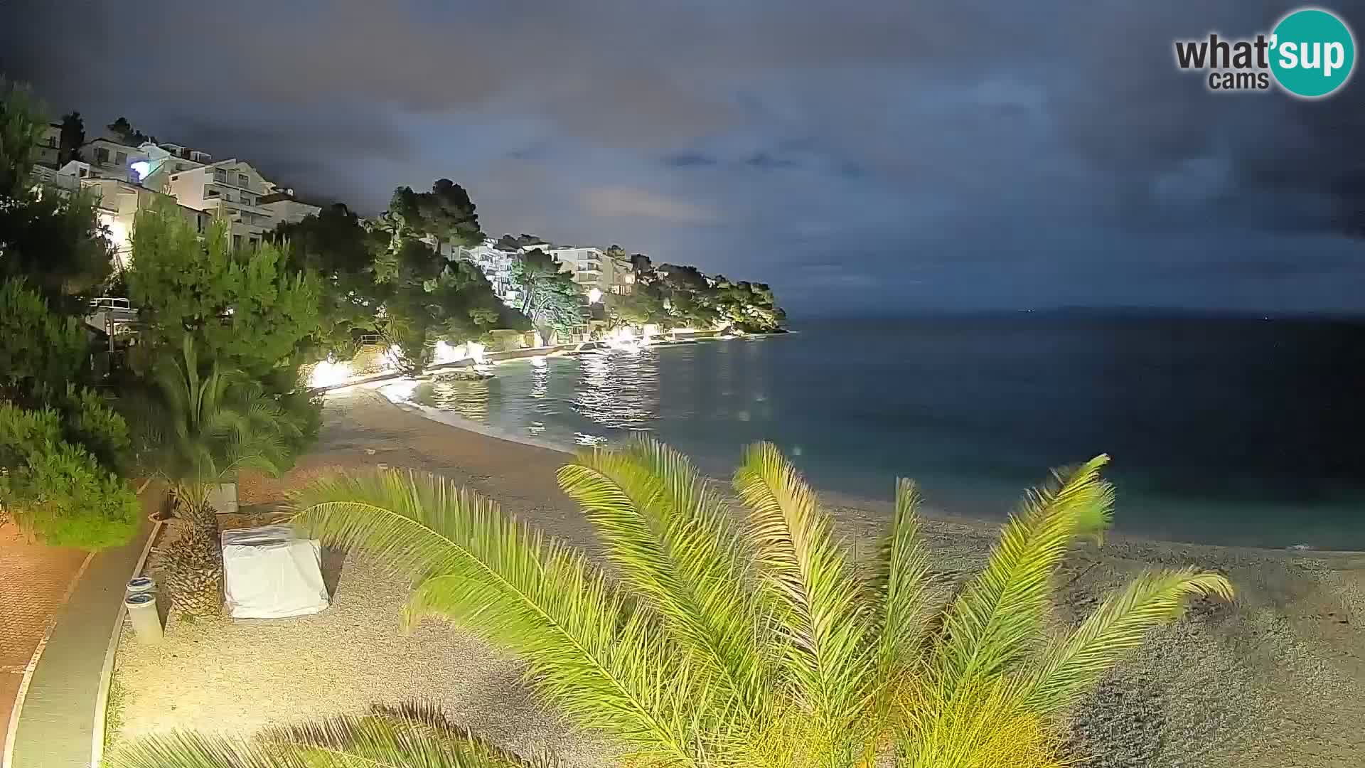 Webcam Lučica Strand Beach Brela – Liveblick von der Adriaküste