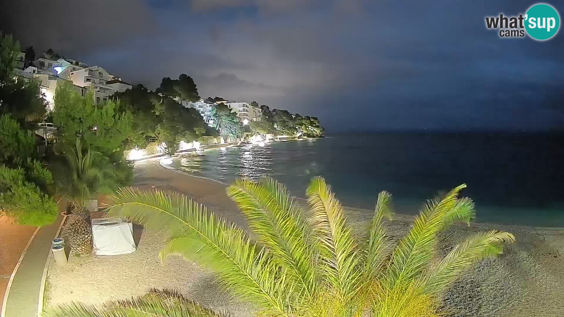 Web kamera Plaža Lučica Brela – Pogled uživo na jadransku obalu