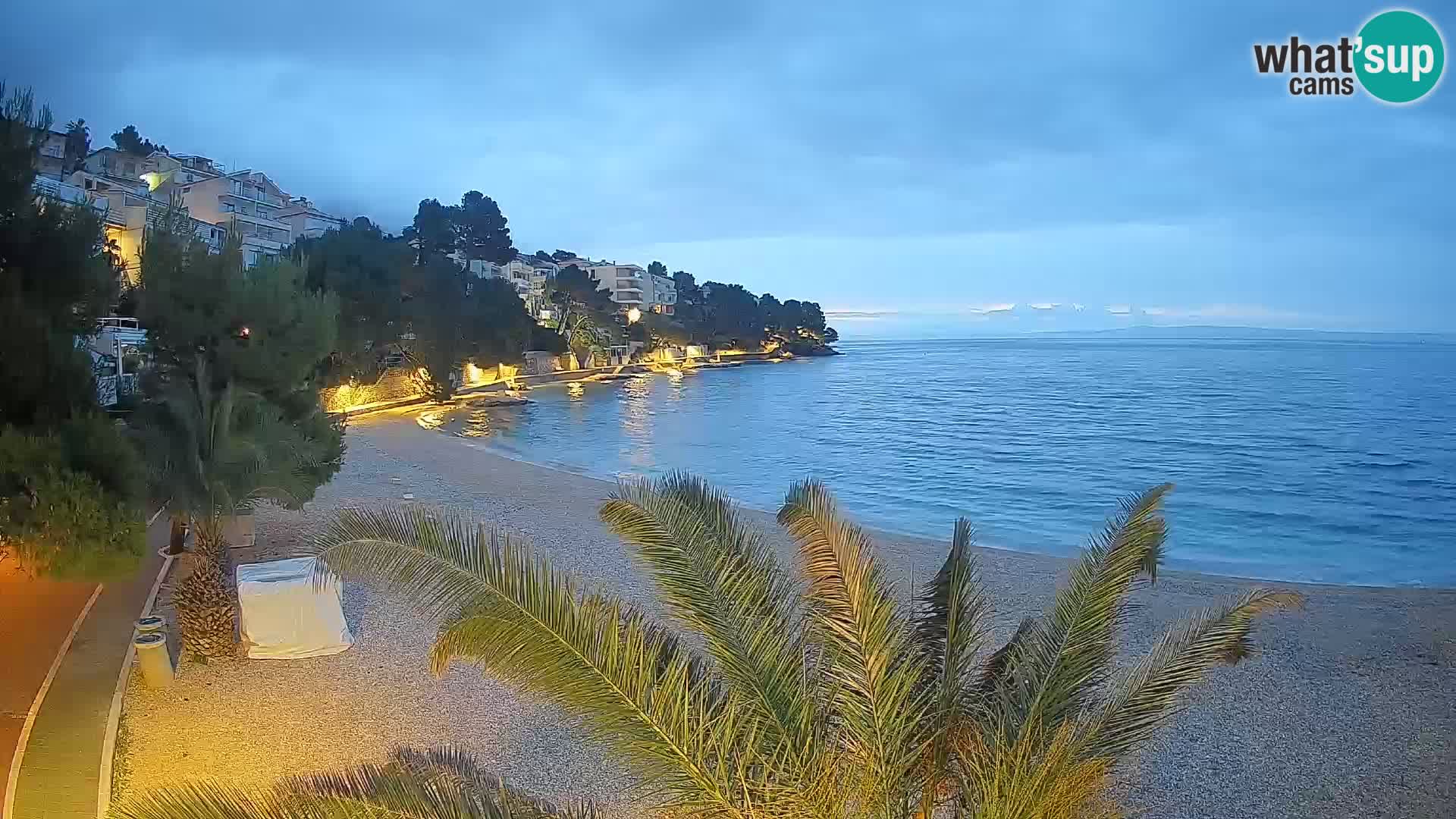 Webcam Lučica Strand Beach Brela – Liveblick von der Adriaküste