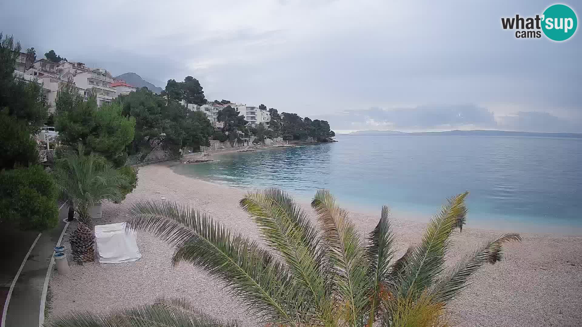 Webcam Playa Lučica Brela – Vista en directo de la costa adriática