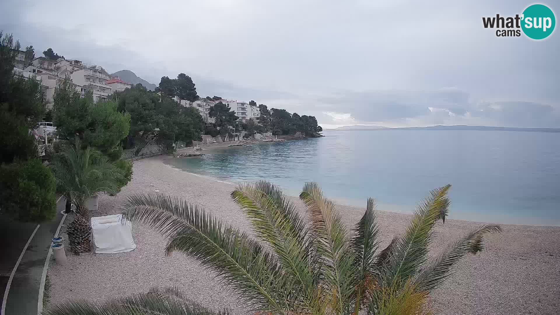 Webcam Lučica Strand Beach Brela – Liveblick von der Adriaküste