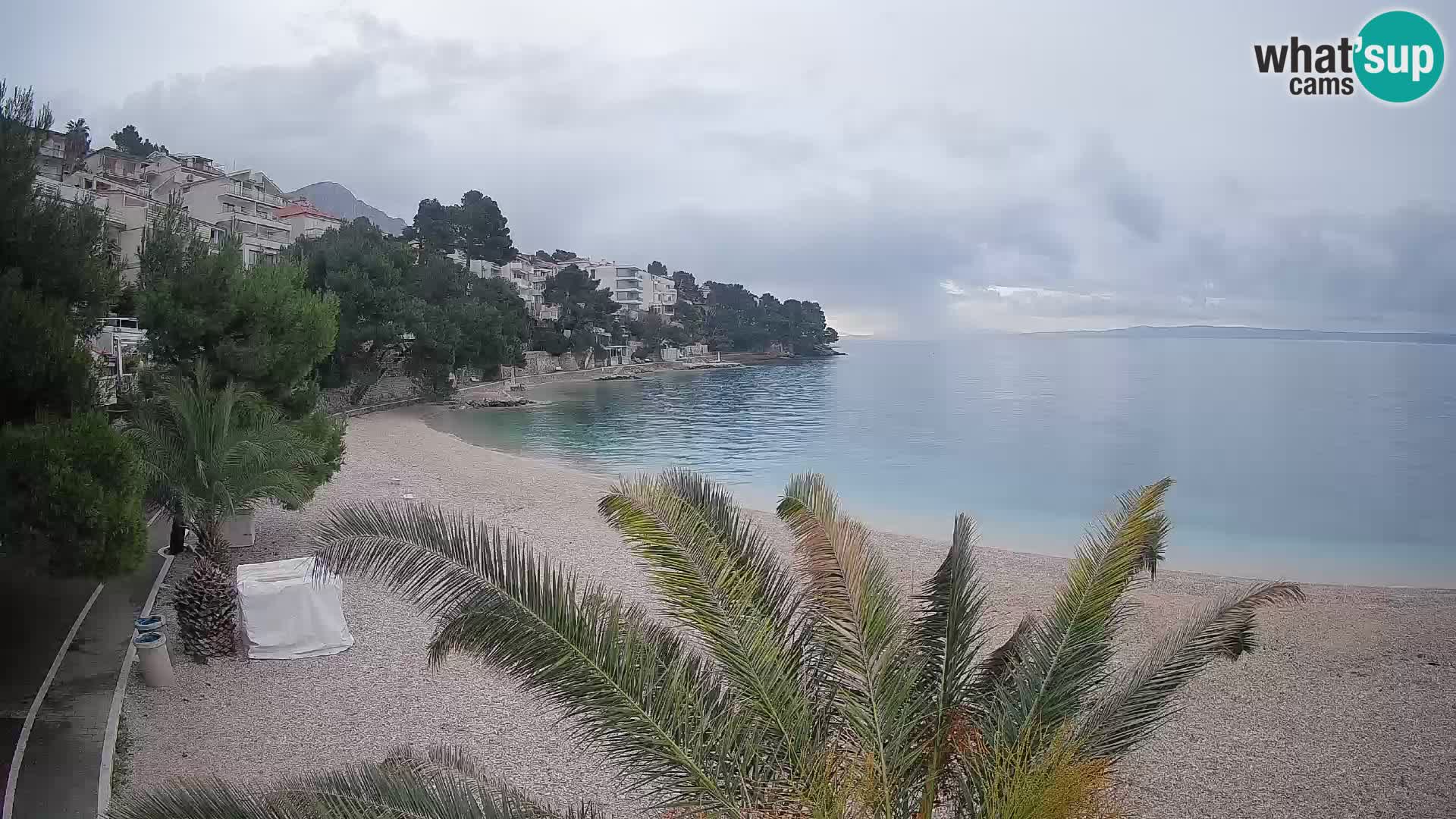 Webcam Lučica Strand Beach Brela – Liveblick von der Adriaküste