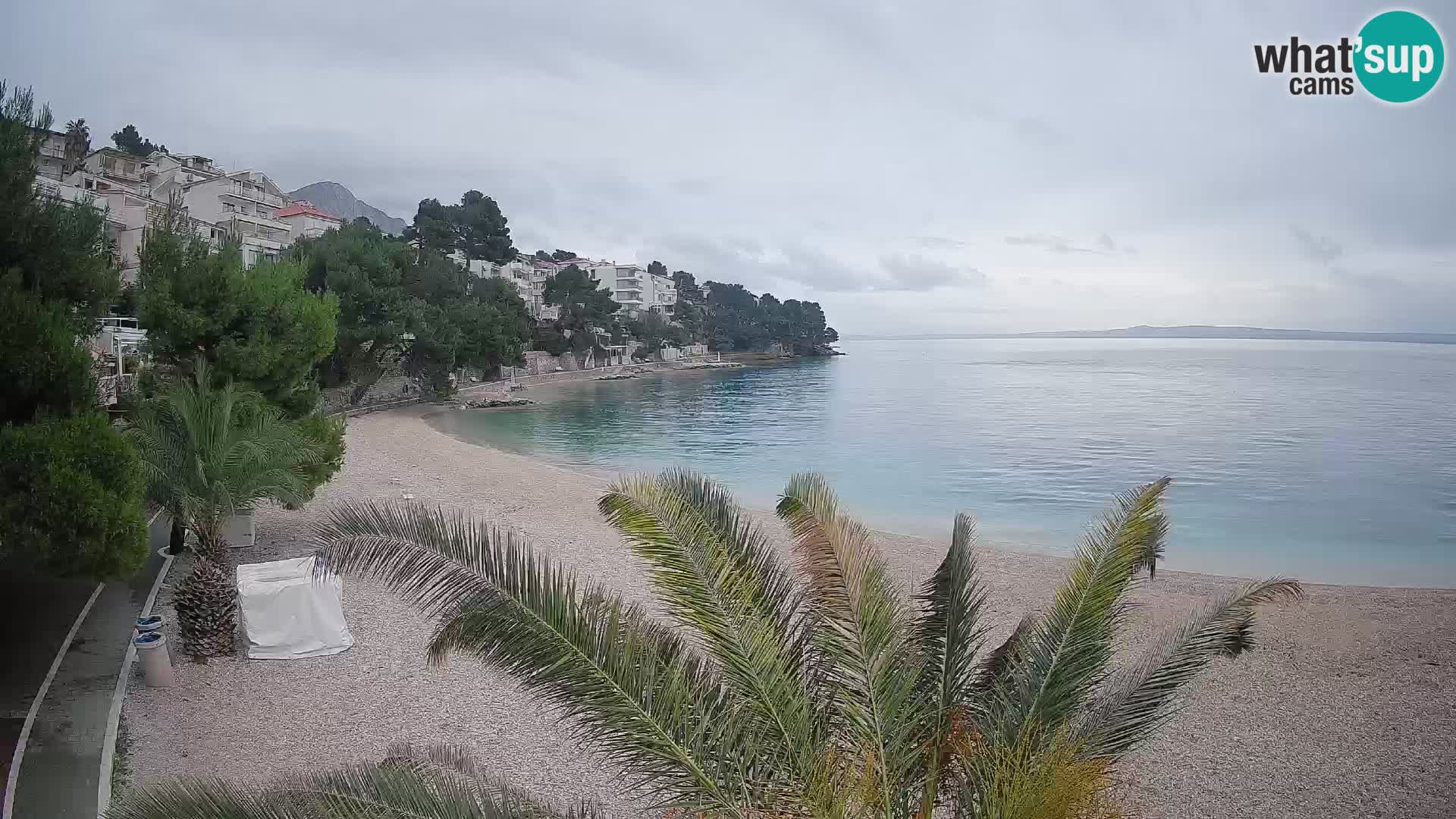 Webcam Plage Lučica Brela – Vue en direct sur la côte adriatique