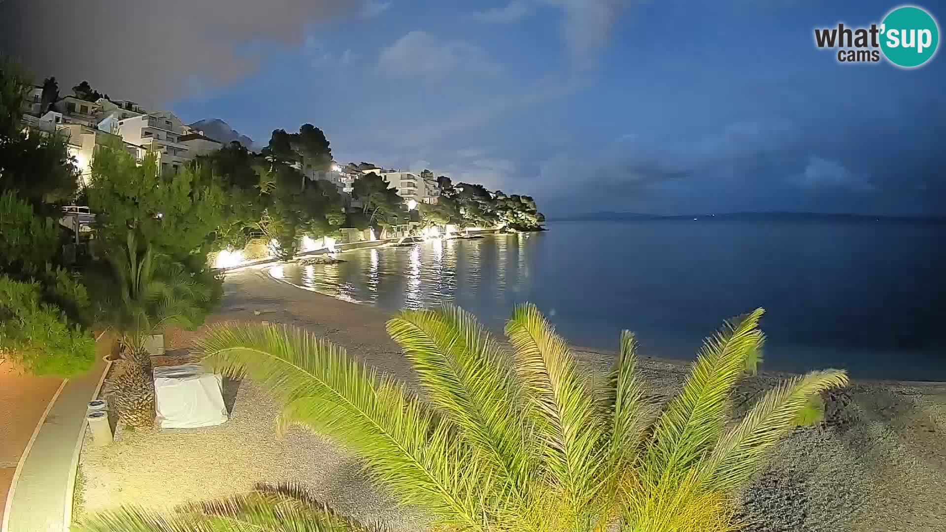 Webcam Plage Lučica Brela – Vue en direct sur la côte adriatique