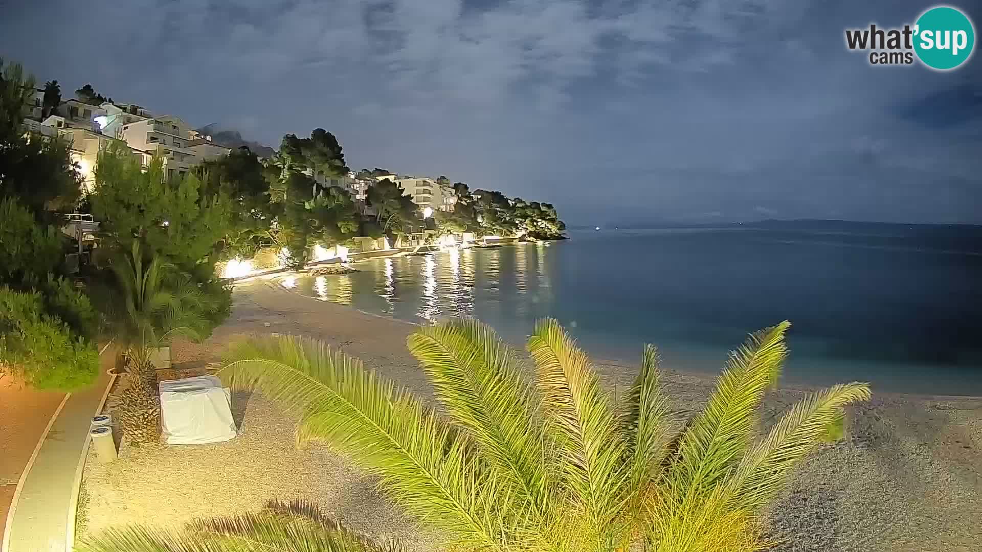 Webcam Lučica Strand Beach Brela – Liveblick von der Adriaküste