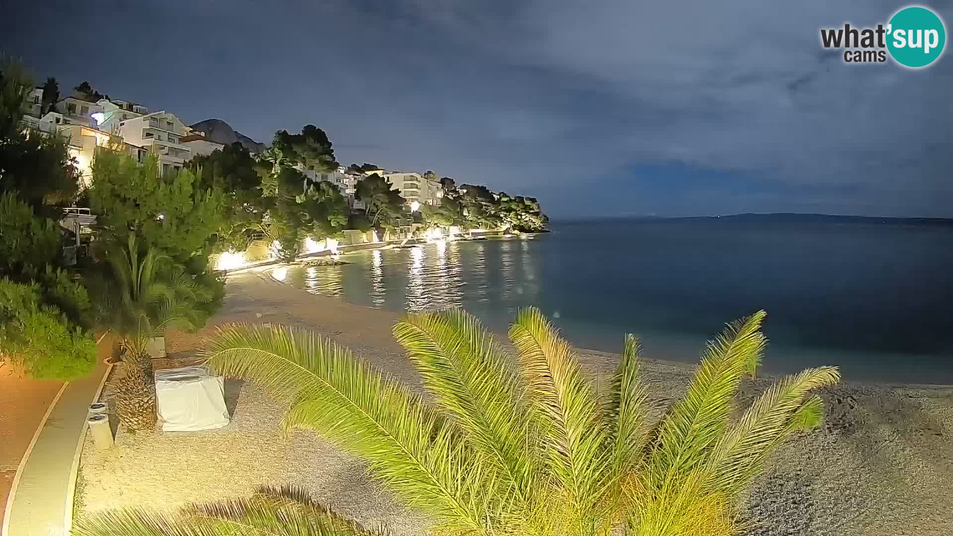 Webcam Plage Lučica Brela – Vue en direct sur la côte adriatique