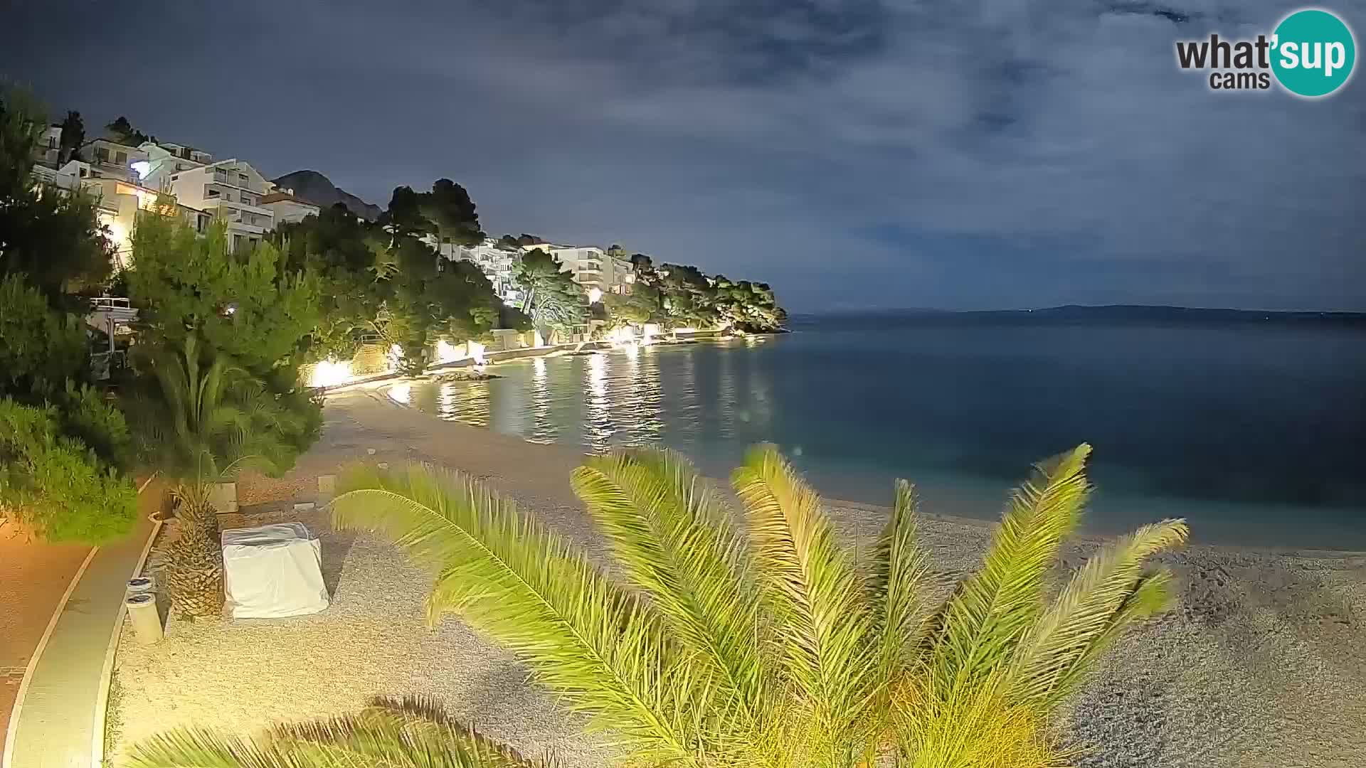 Spletna kamera Plaža Lučica Brela – Pogled v živo na Jadransko obalo