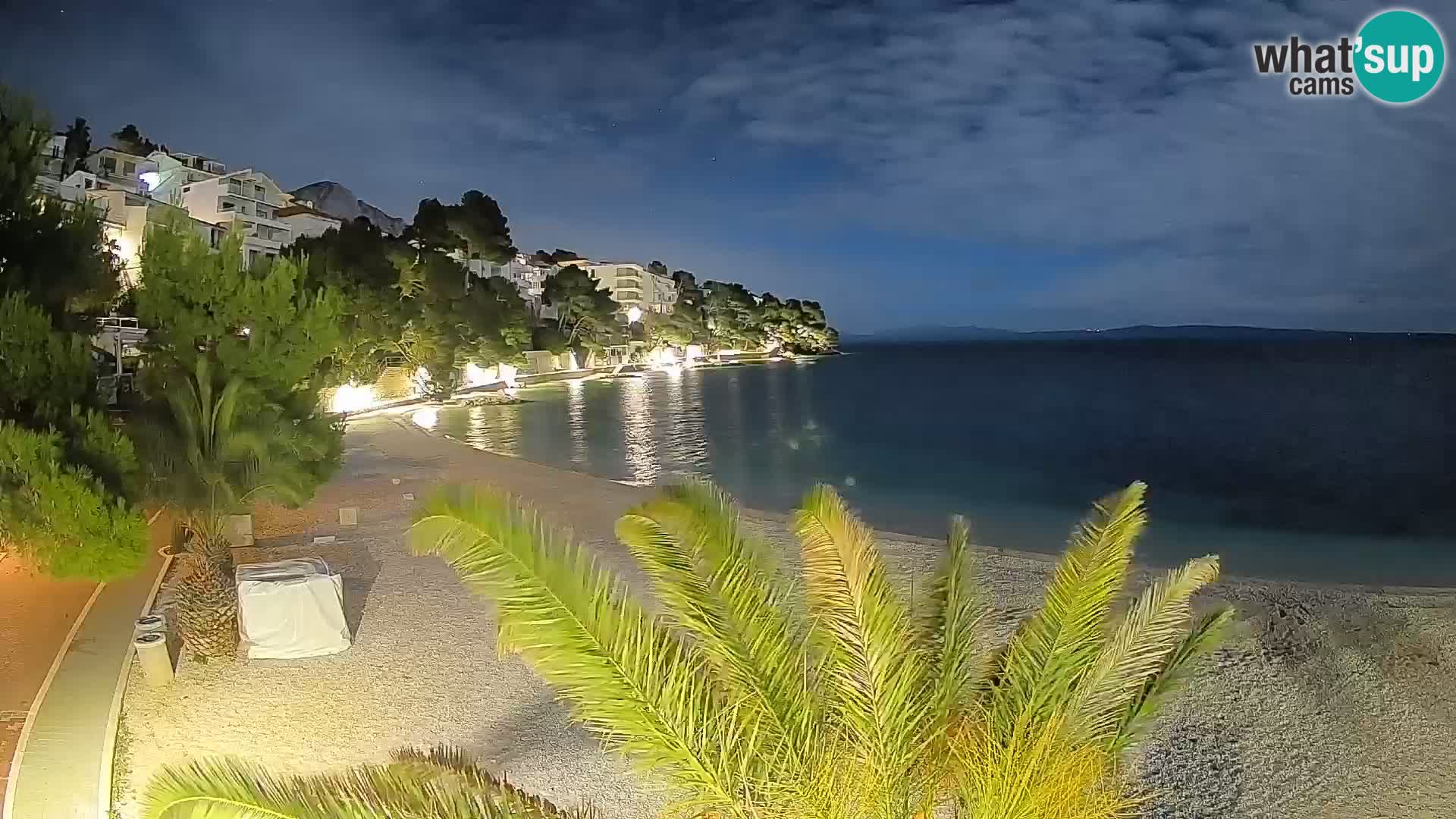 Webcam Lučica Strand Beach Brela – Liveblick von der Adriaküste