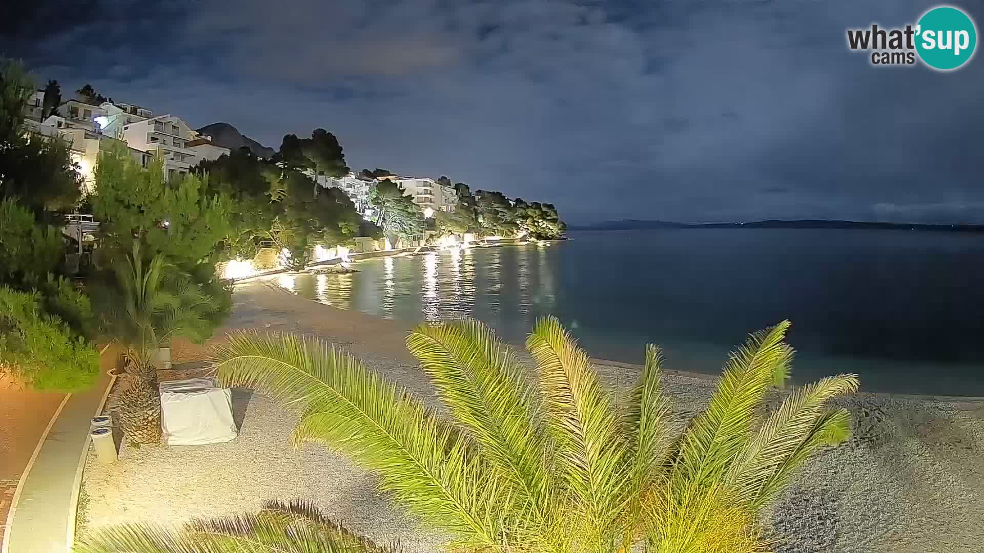 Spletna kamera Plaža Lučica Brela – Pogled v živo na Jadransko obalo