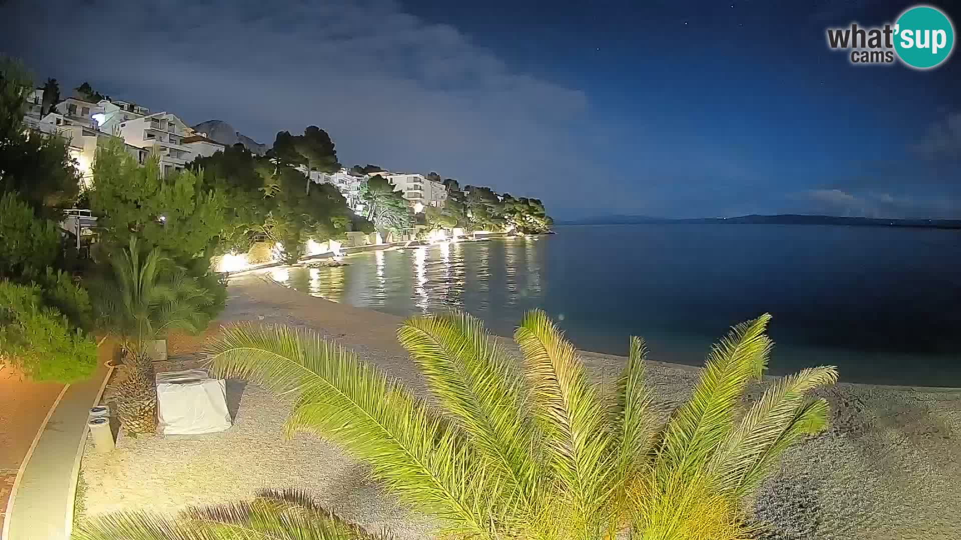 Webcam Lučica Strand Beach Brela – Liveblick von der Adriaküste