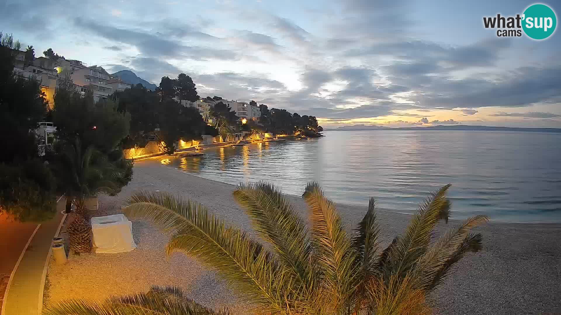 Webcam Lučica Strand Beach Brela – Liveblick von der Adriaküste