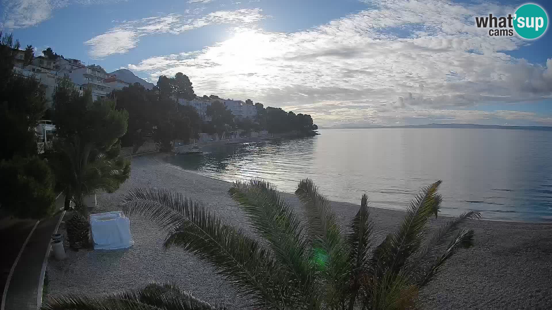 Web kamera Plaža Lučica Brela – Pogled uživo na jadransku obalu