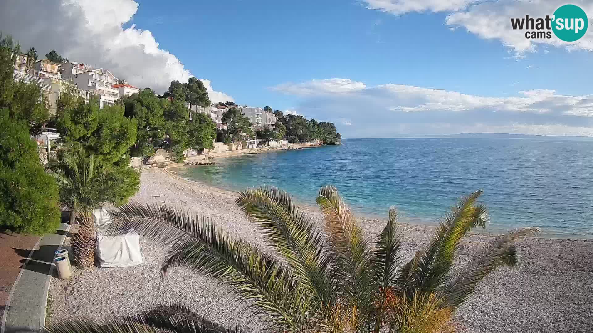 Webcam Lučica Strand Beach Brela – Liveblick von der Adriaküste