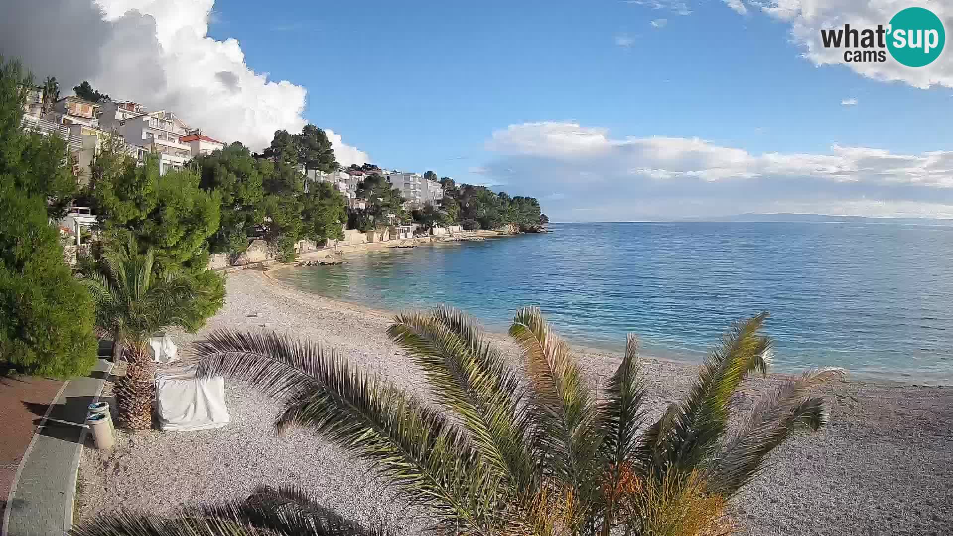 Webcam Lučica Strand Beach Brela – Liveblick von der Adriaküste