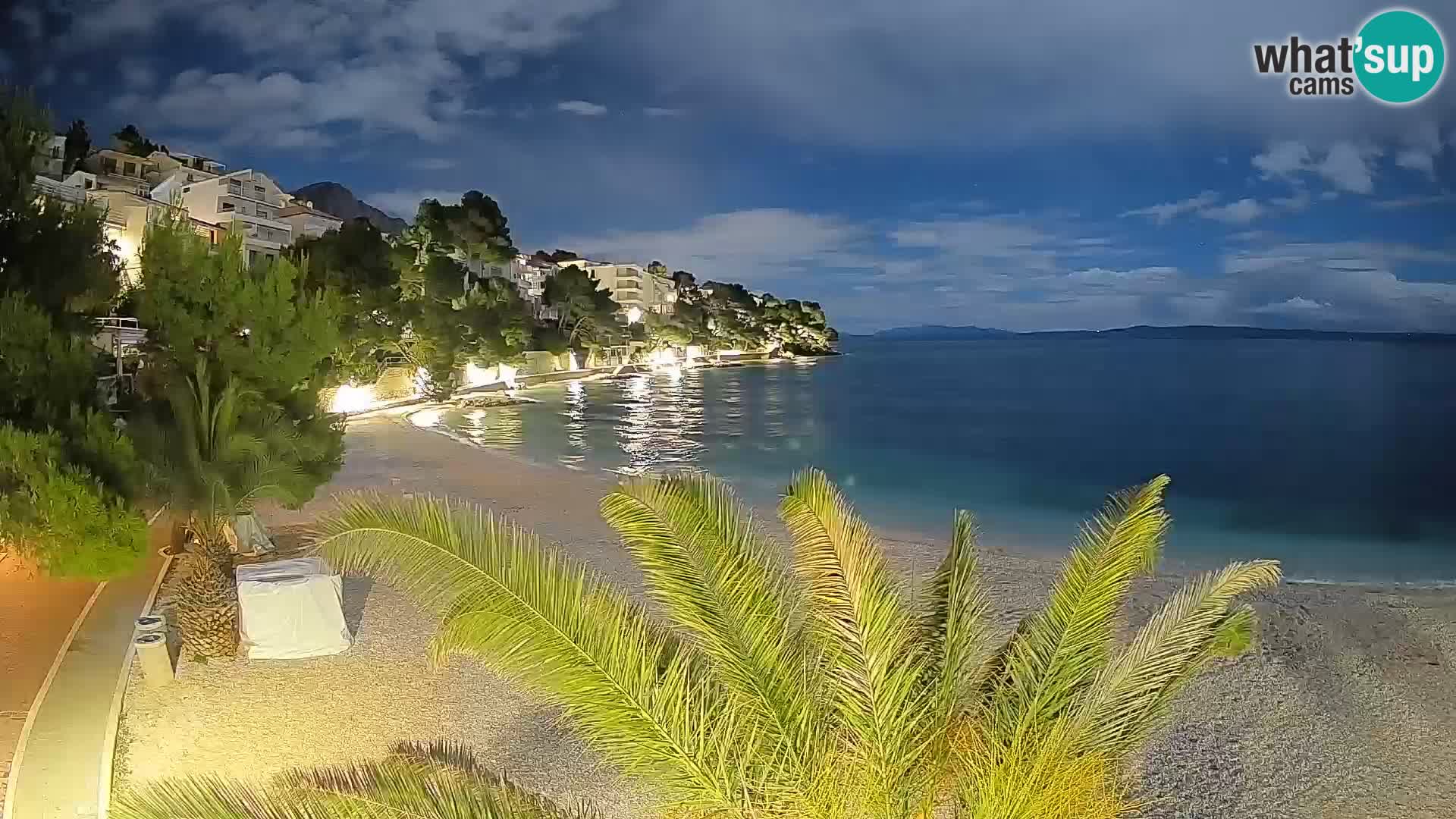 Webcam Plage Lučica Brela – Vue en direct sur la côte adriatique