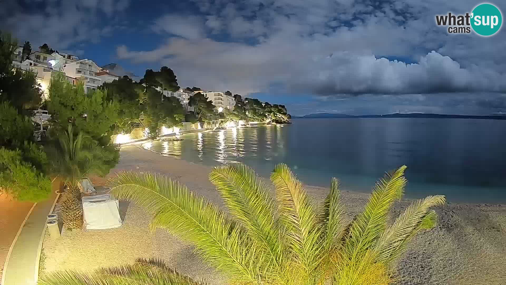 Webcam Plage Lučica Brela – Vue en direct sur la côte adriatique