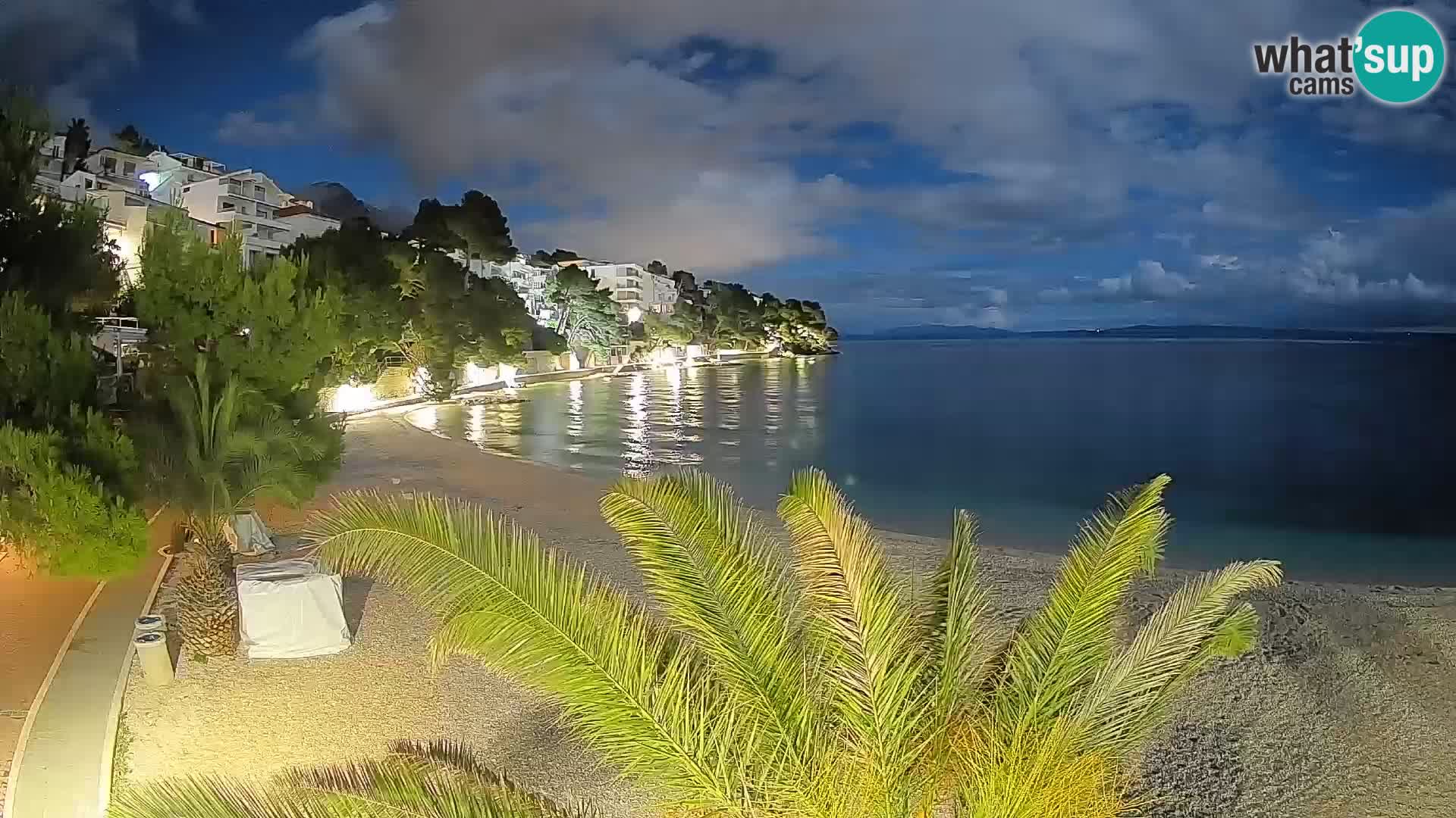 Webcam Plage Lučica Brela – Vue en direct sur la côte adriatique