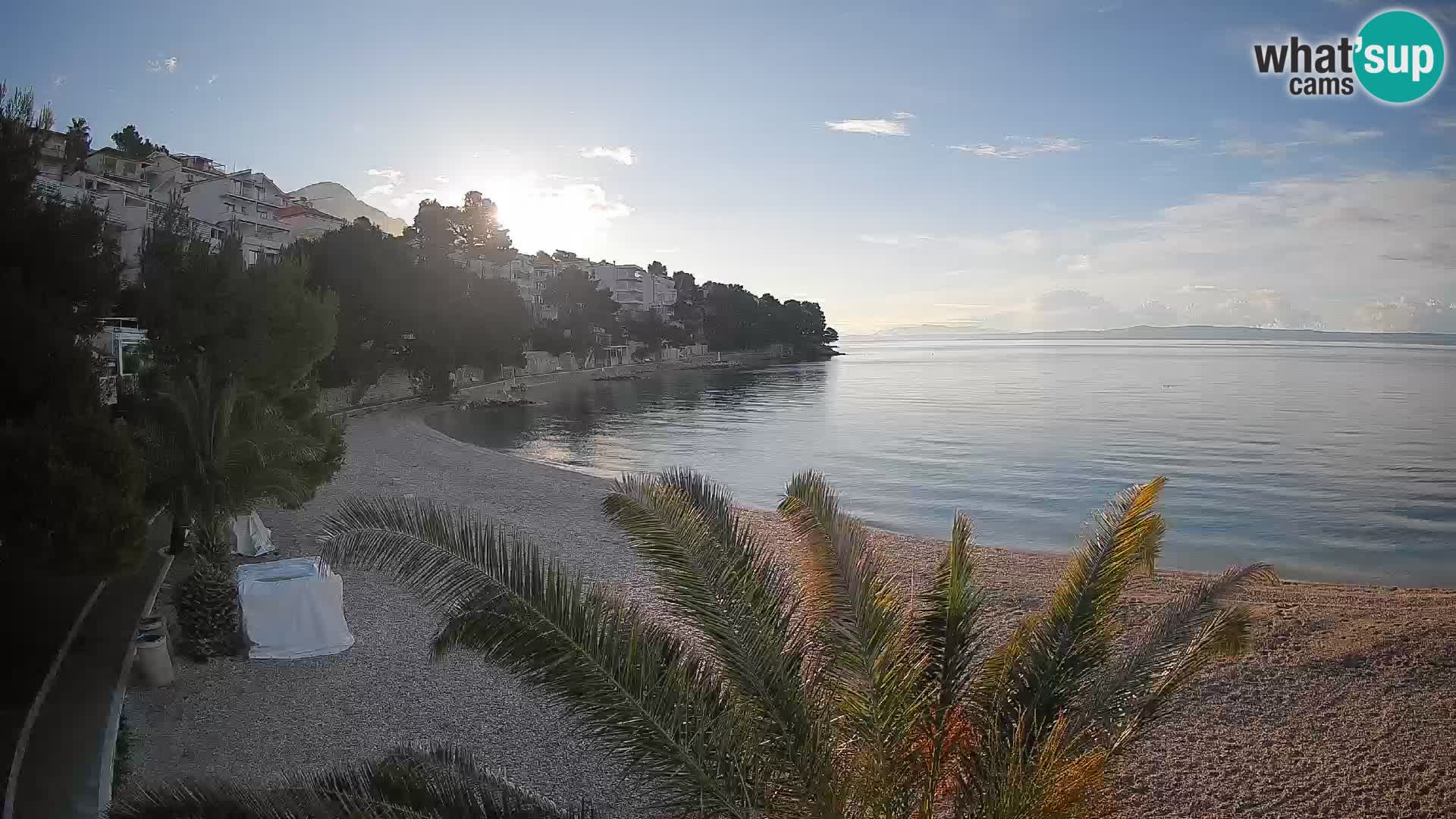 Spletna kamera Plaža Lučica Brela – Pogled v živo na Jadransko obalo