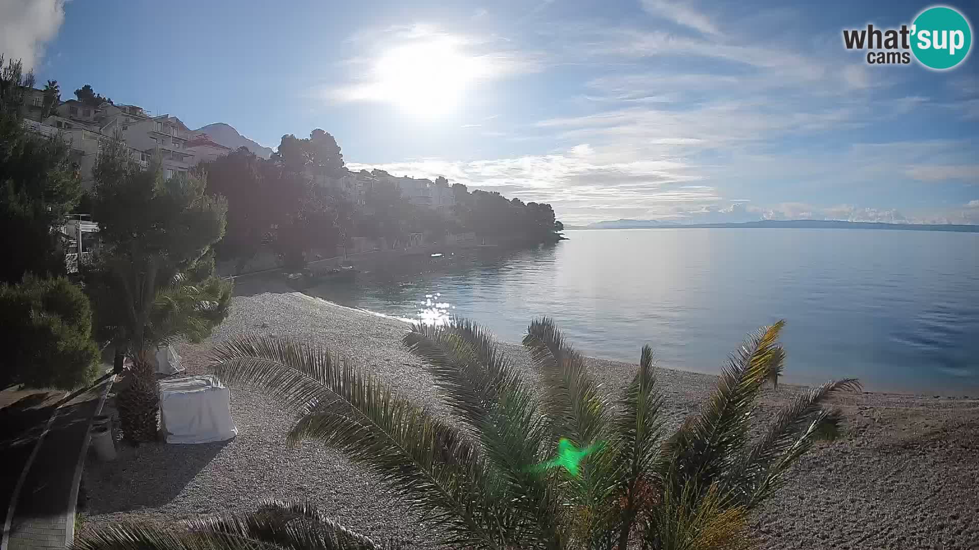 Web kamera Plaža Lučica Brela – Pogled uživo na jadransku obalu