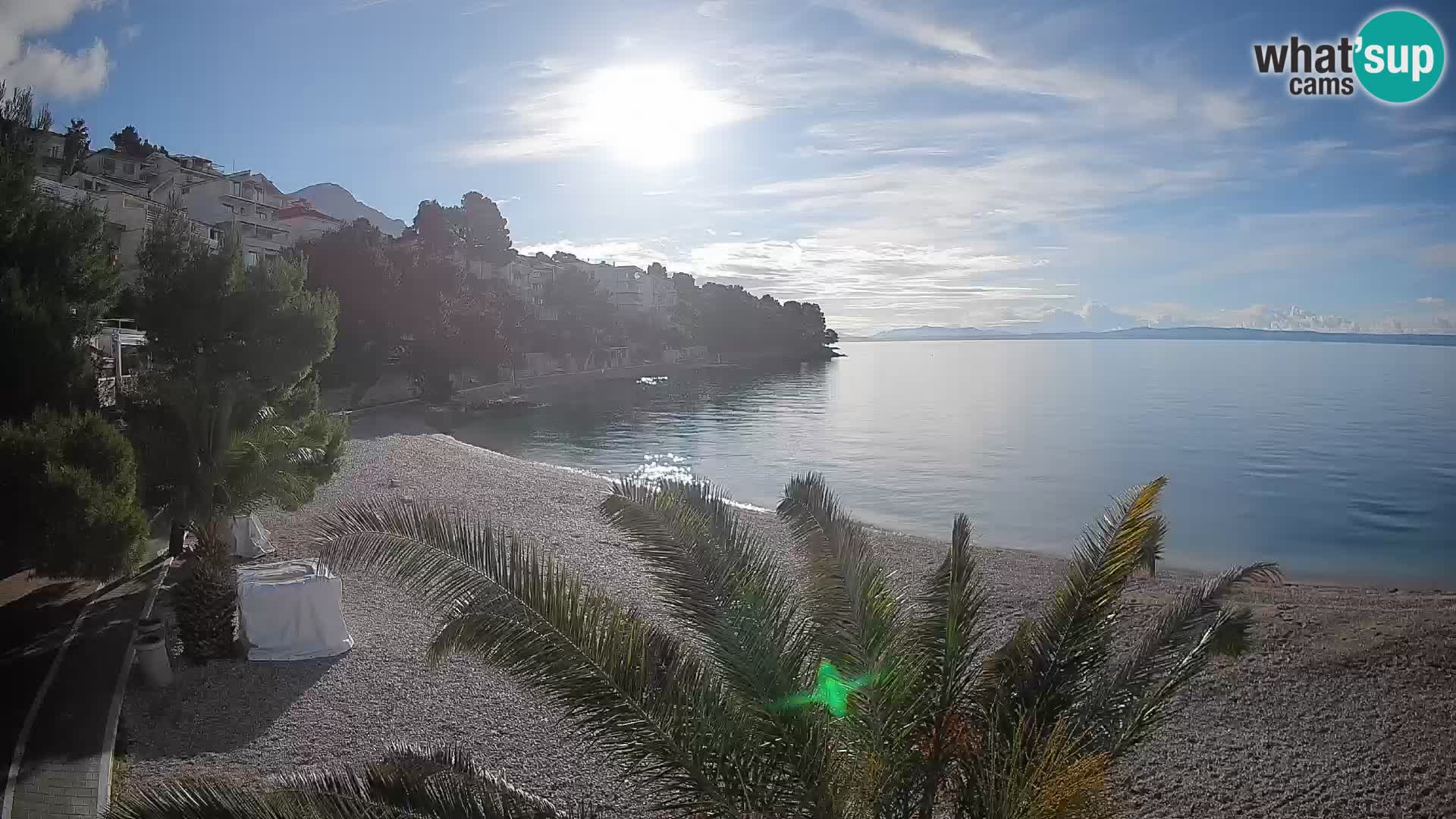Webcam Lučica Strand Beach Brela – Liveblick von der Adriaküste