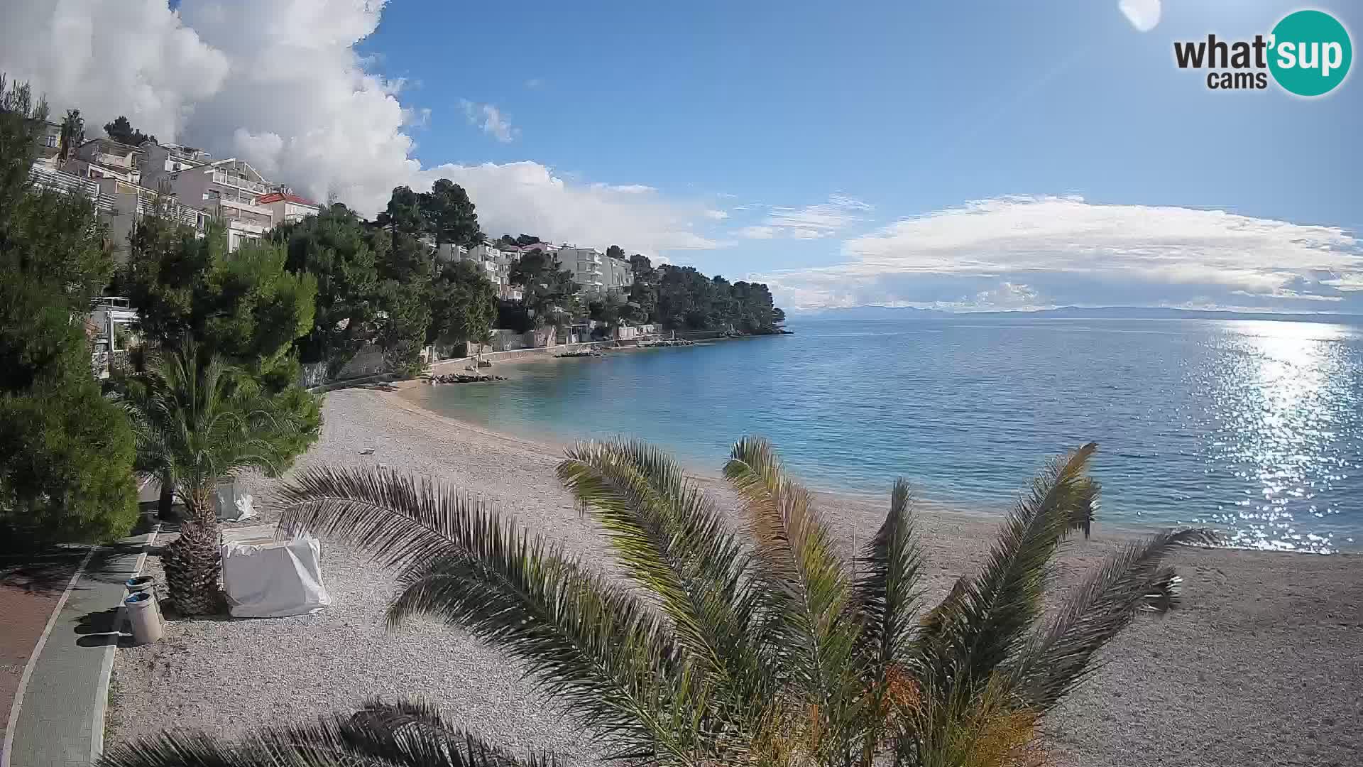 Webcam Plage Lučica Brela – Vue en direct sur la côte adriatique
