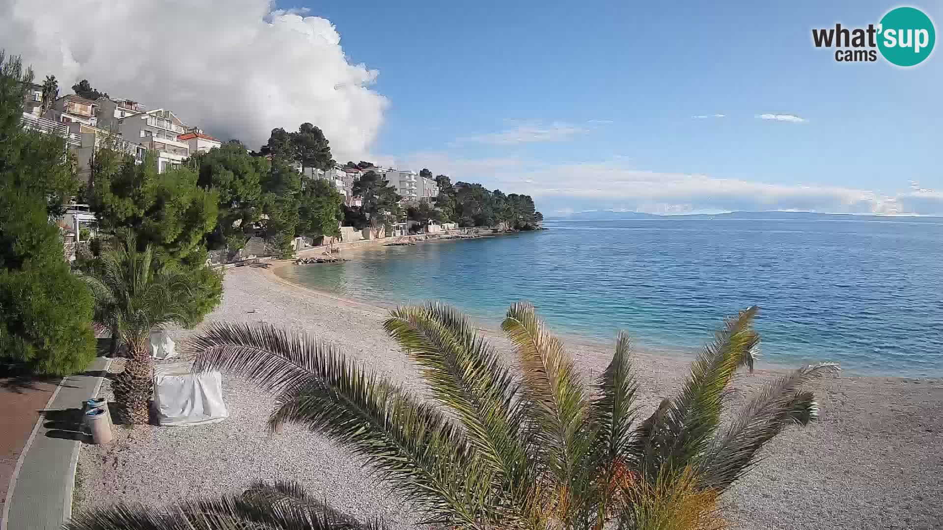Spletna kamera Plaža Lučica Brela – Pogled v živo na Jadransko obalo