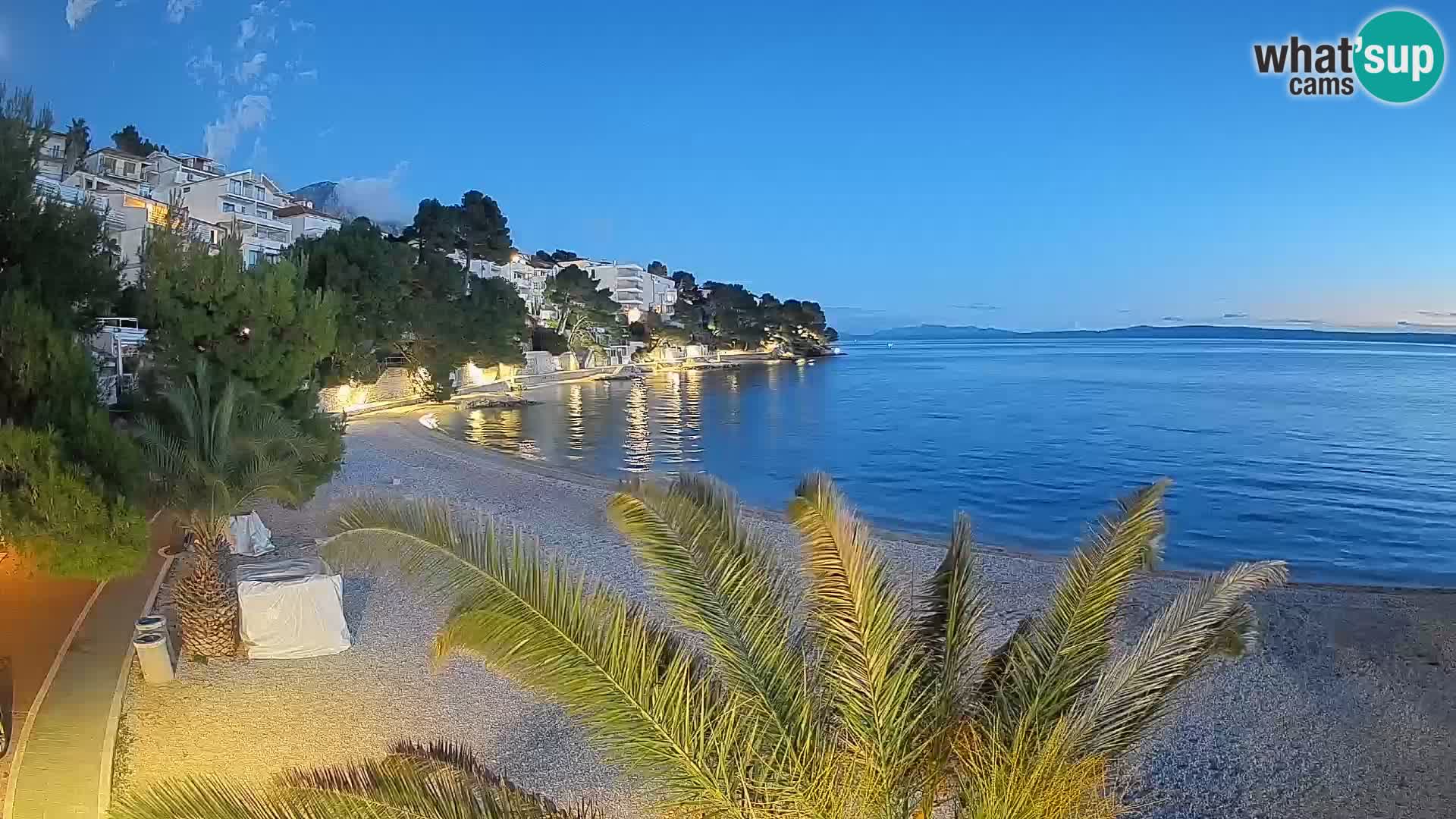 Webcam Lučica Strand Beach Brela – Liveblick von der Adriaküste