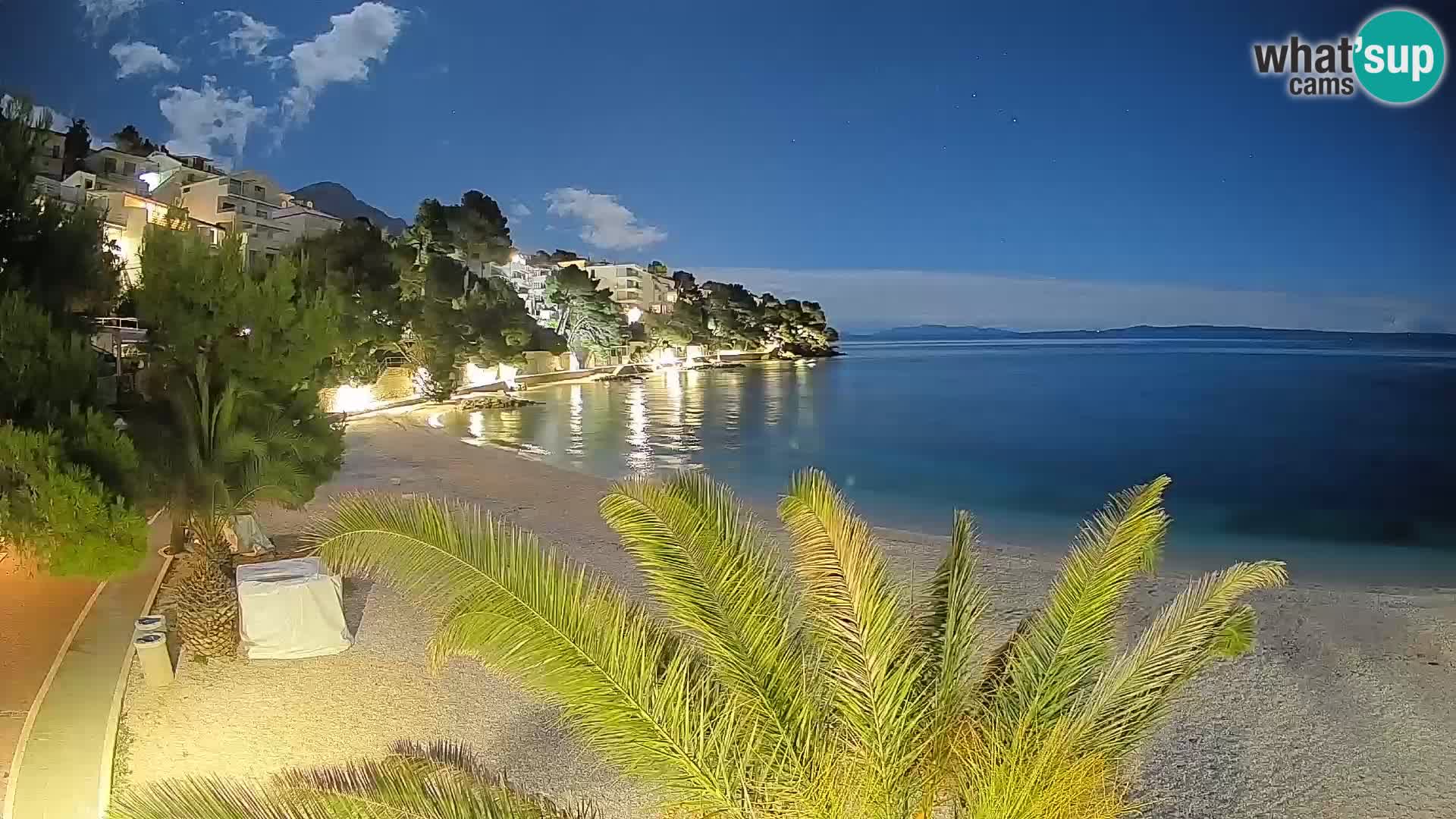 Spletna kamera Plaža Lučica Brela – Pogled v živo na Jadransko obalo