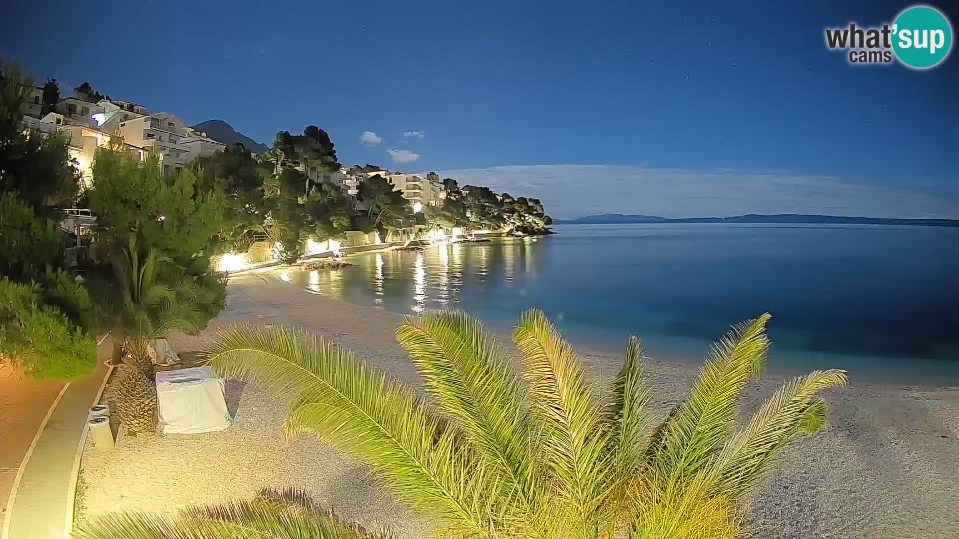 Webcam Plage Lučica Brela – Vue en direct sur la côte adriatique