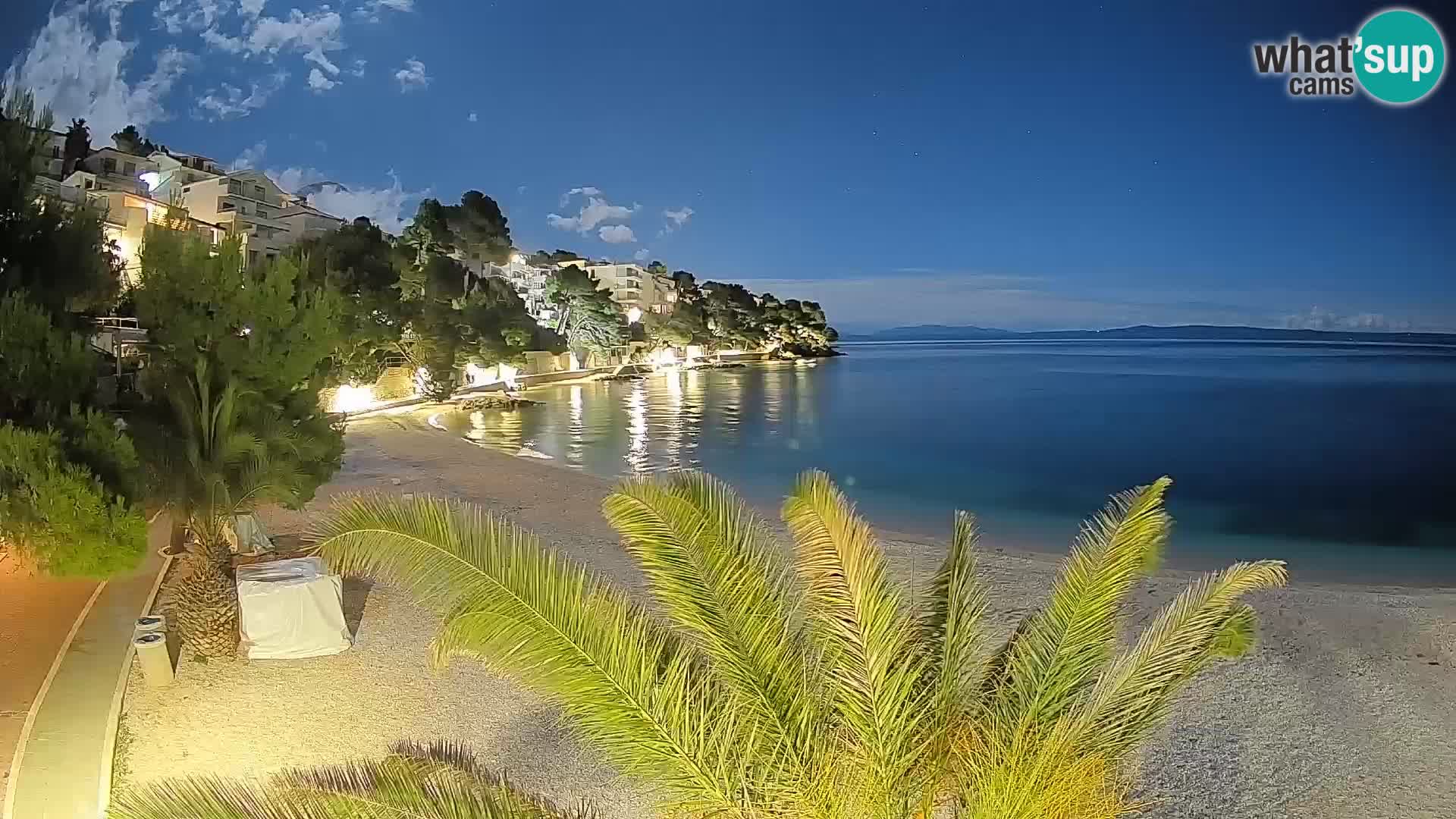 Webcam Lučica Strand Beach Brela – Liveblick von der Adriaküste