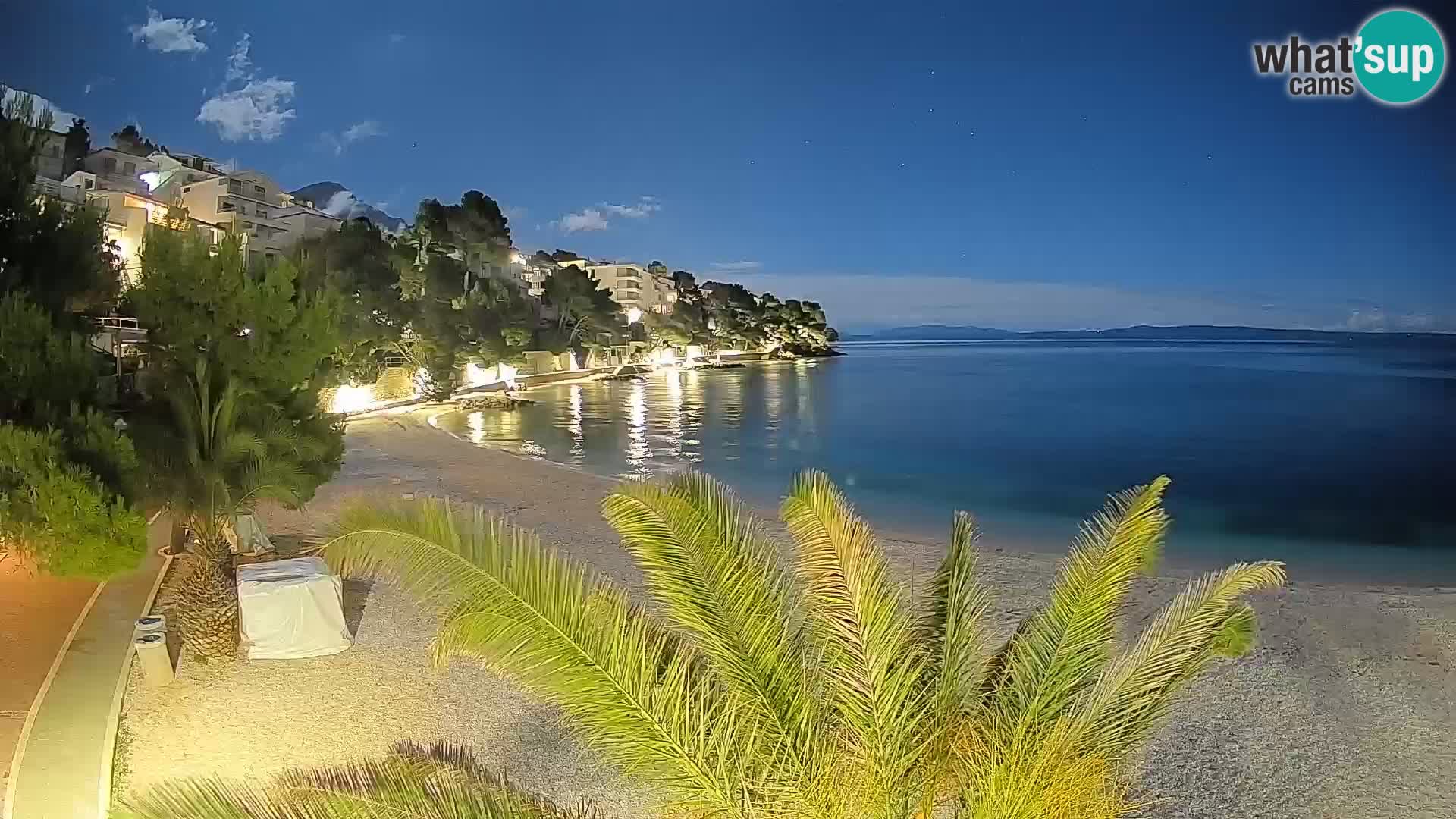 Web kamera Plaža Lučica Brela – Pogled uživo na jadransku obalu