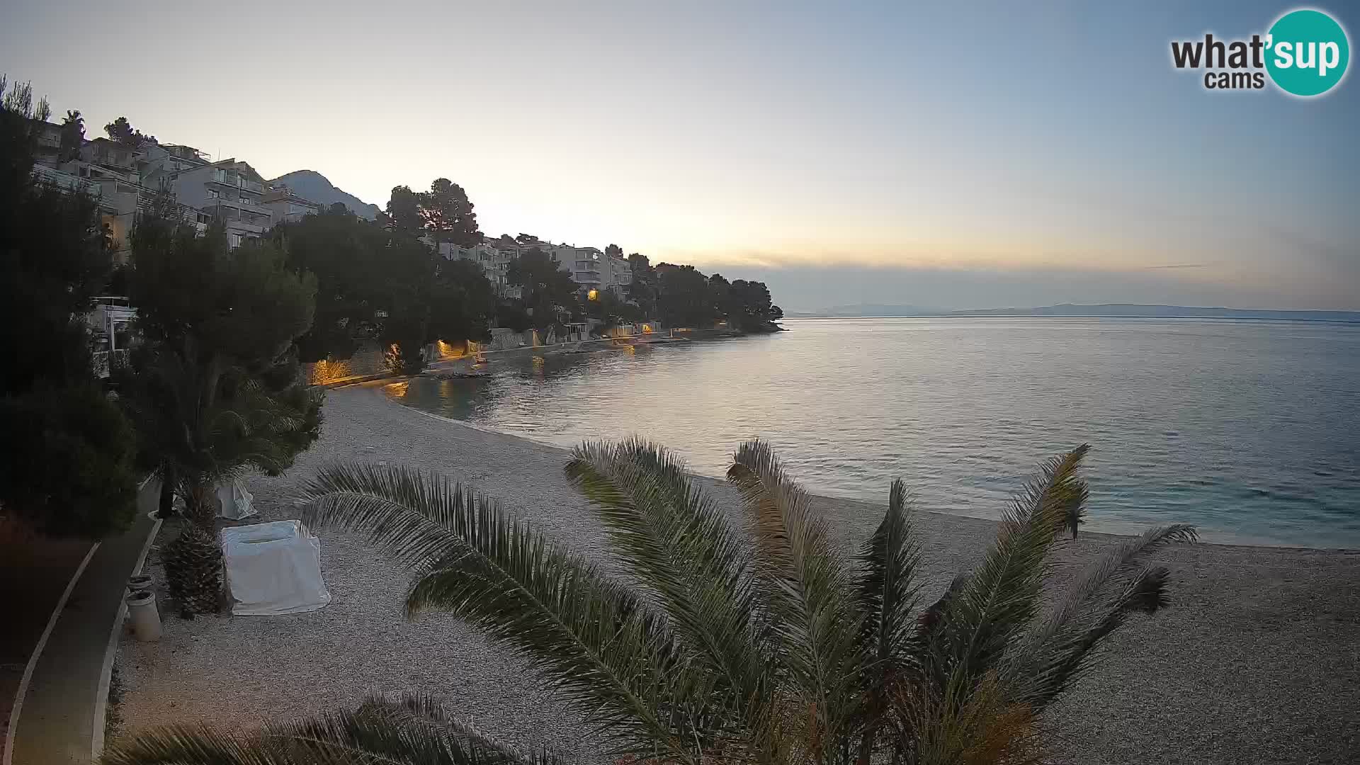 Webcam Playa Lučica Brela – Vista en directo de la costa adriática