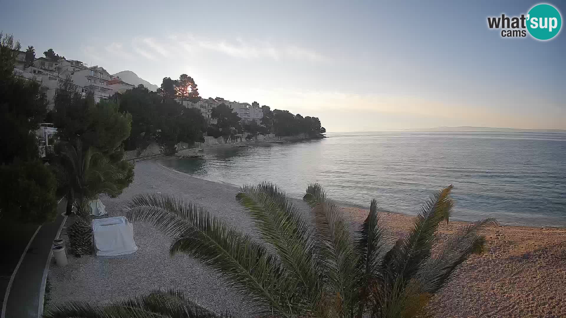 Webcam Lučica Strand Beach Brela – Liveblick von der Adriaküste