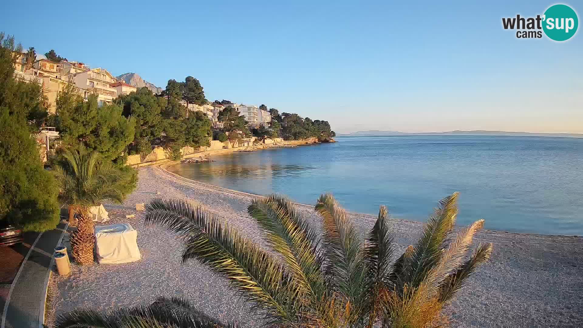 Webcam Lučica Strand Beach Brela – Liveblick von der Adriaküste