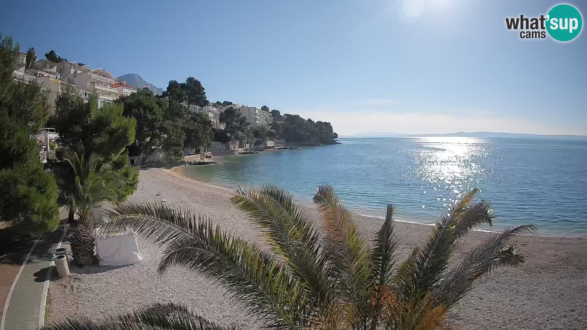 Webcam Lučica Strand Beach Brela – Liveblick von der Adriaküste