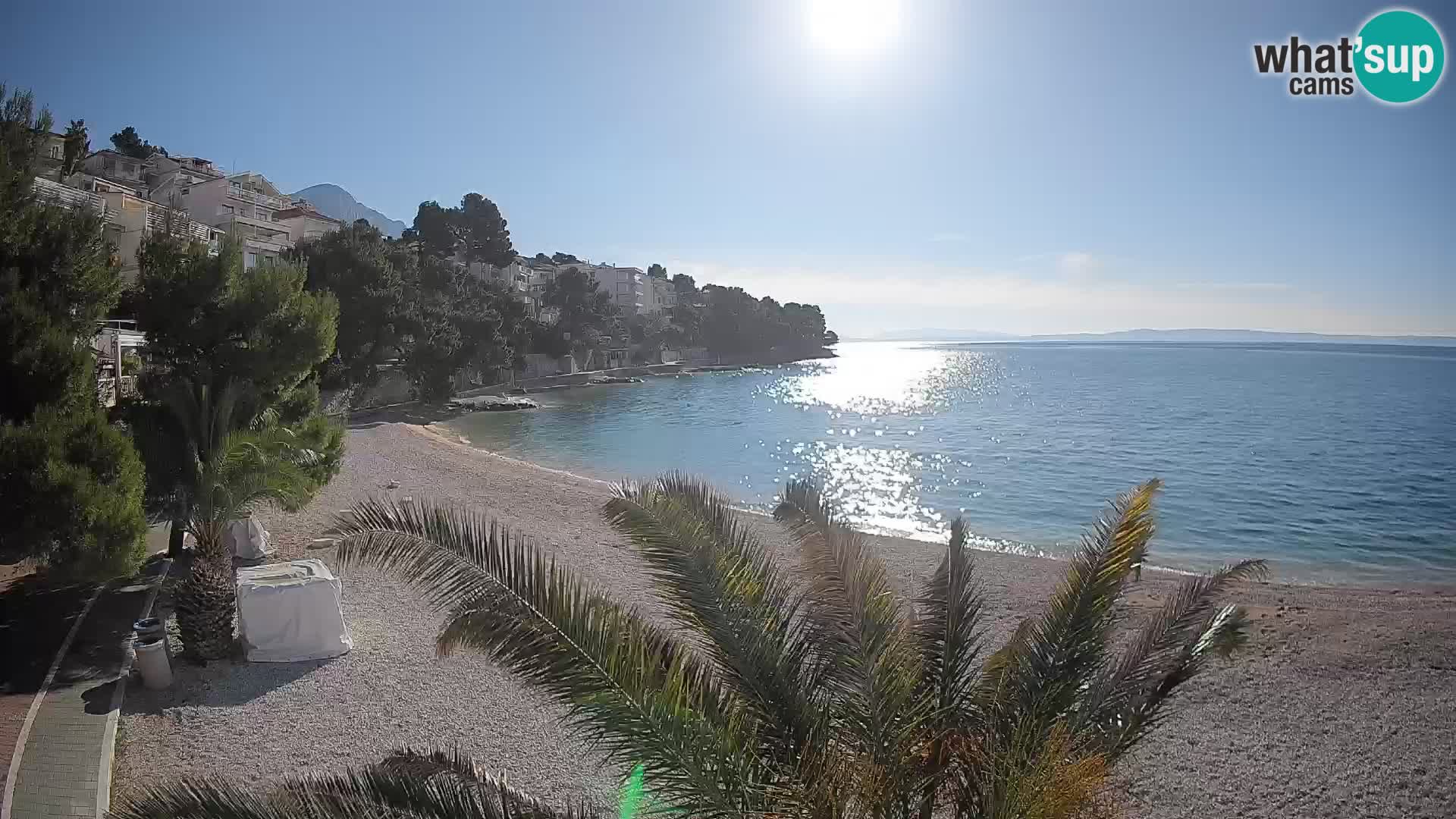 Webcam Lučica Strand Beach Brela – Liveblick von der Adriaküste