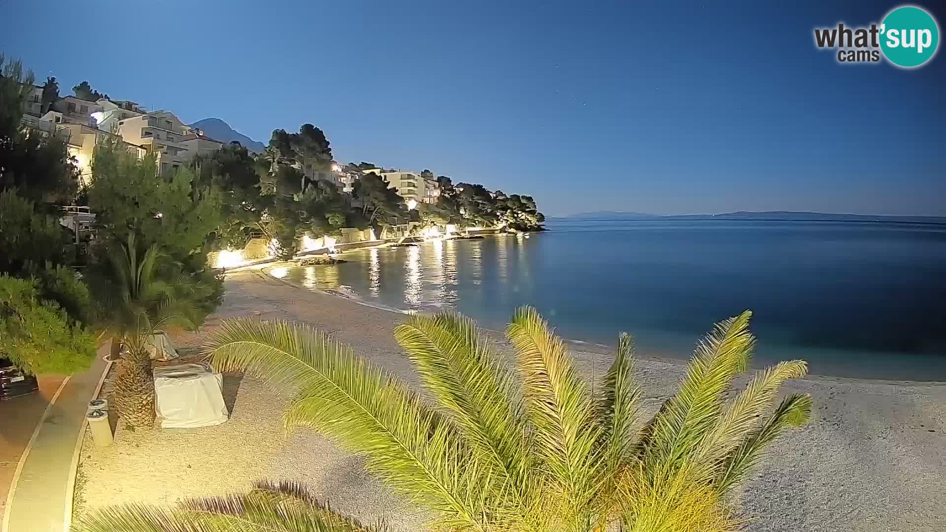 Spletna kamera Plaža Lučica Brela – Pogled v živo na Jadransko obalo