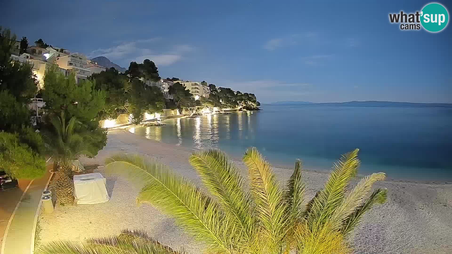 Webcam Lučica Strand Beach Brela – Liveblick von der Adriaküste