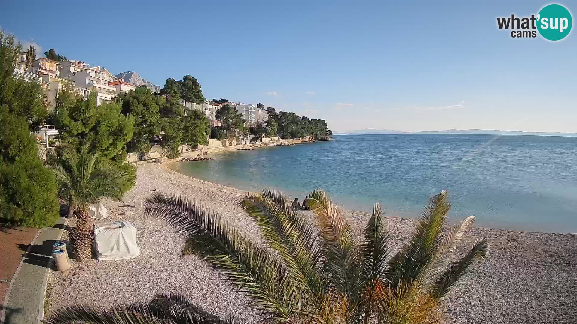 Webcam Lučica Strand Beach Brela – Liveblick von der Adriaküste