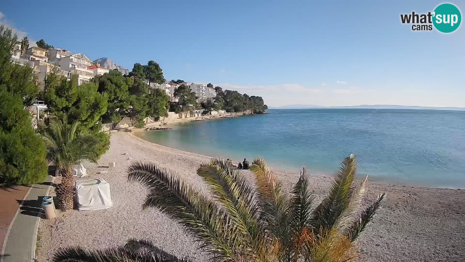 Webcam Lučica Strand Beach Brela – Liveblick von der Adriaküste