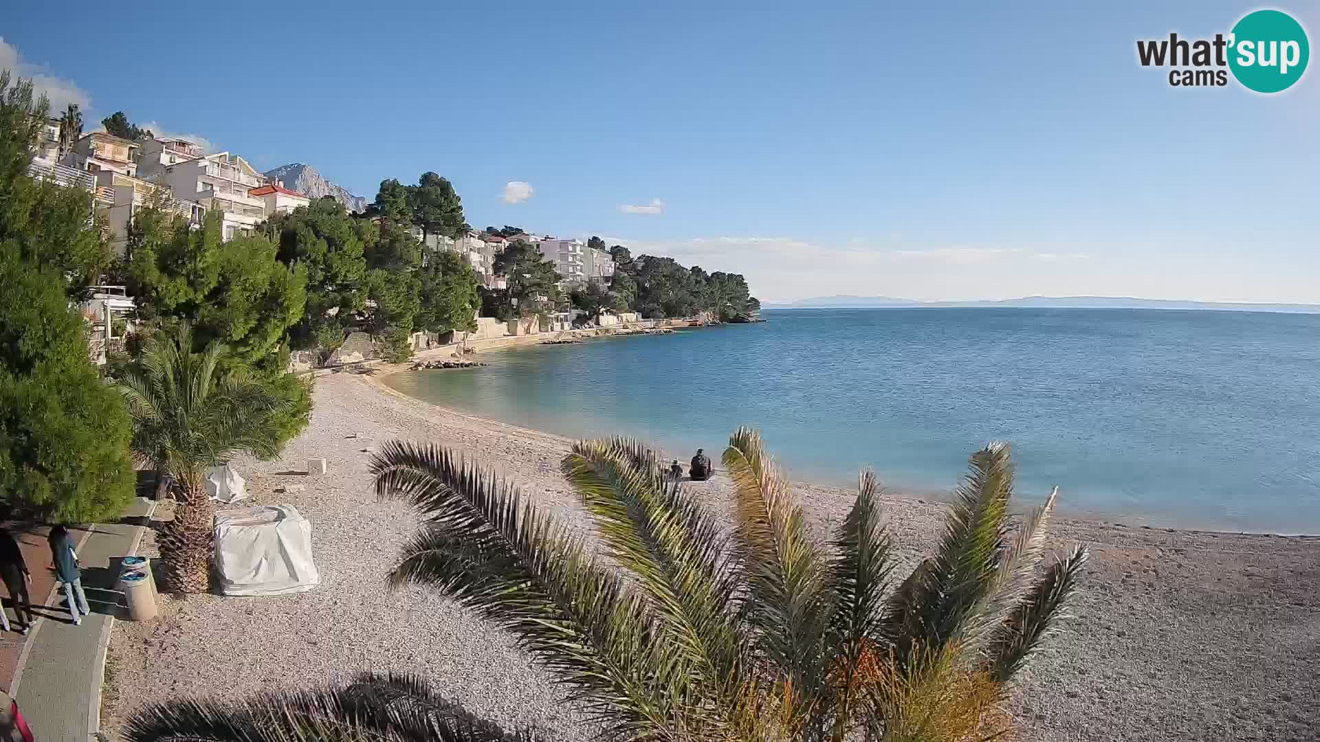 Webcam Plage Lučica Brela – Vue en direct sur la côte adriatique