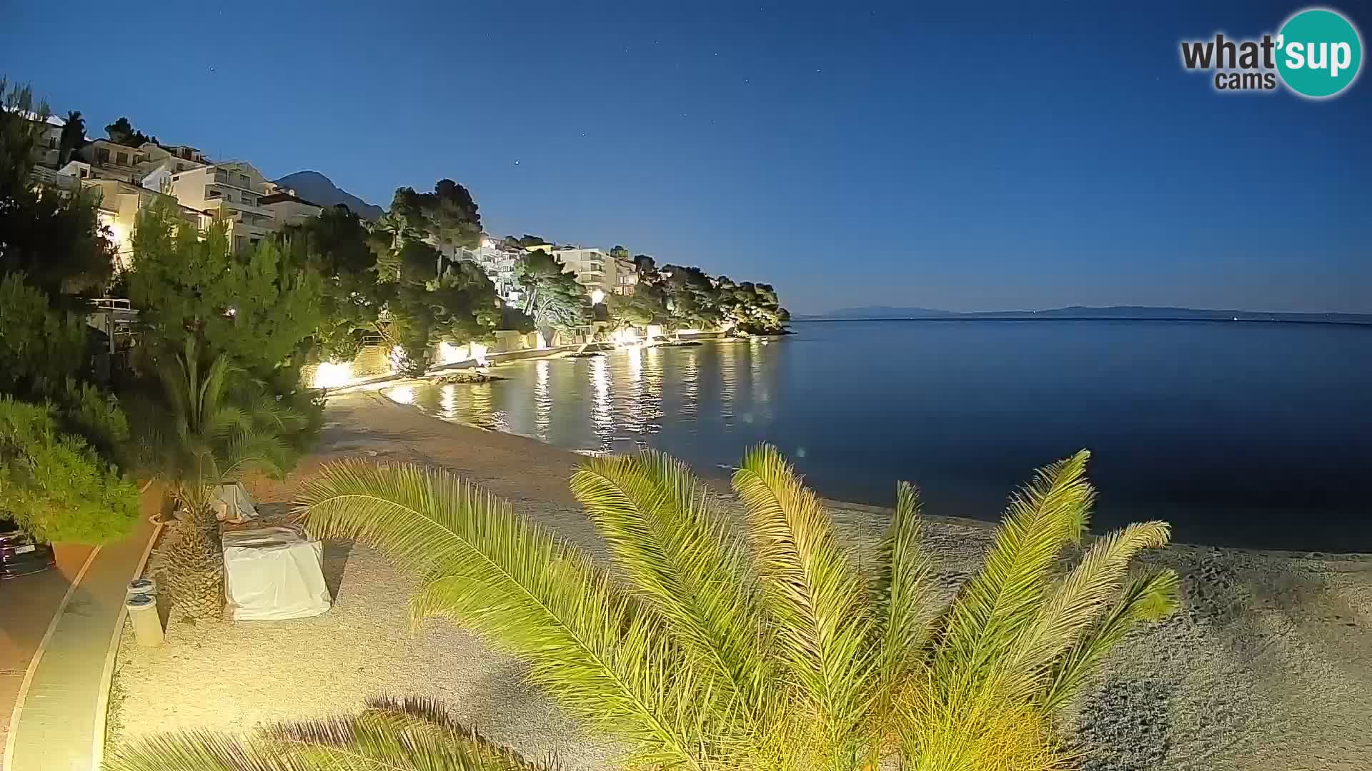 Web kamera Plaža Lučica Brela – Pogled uživo na jadransku obalu