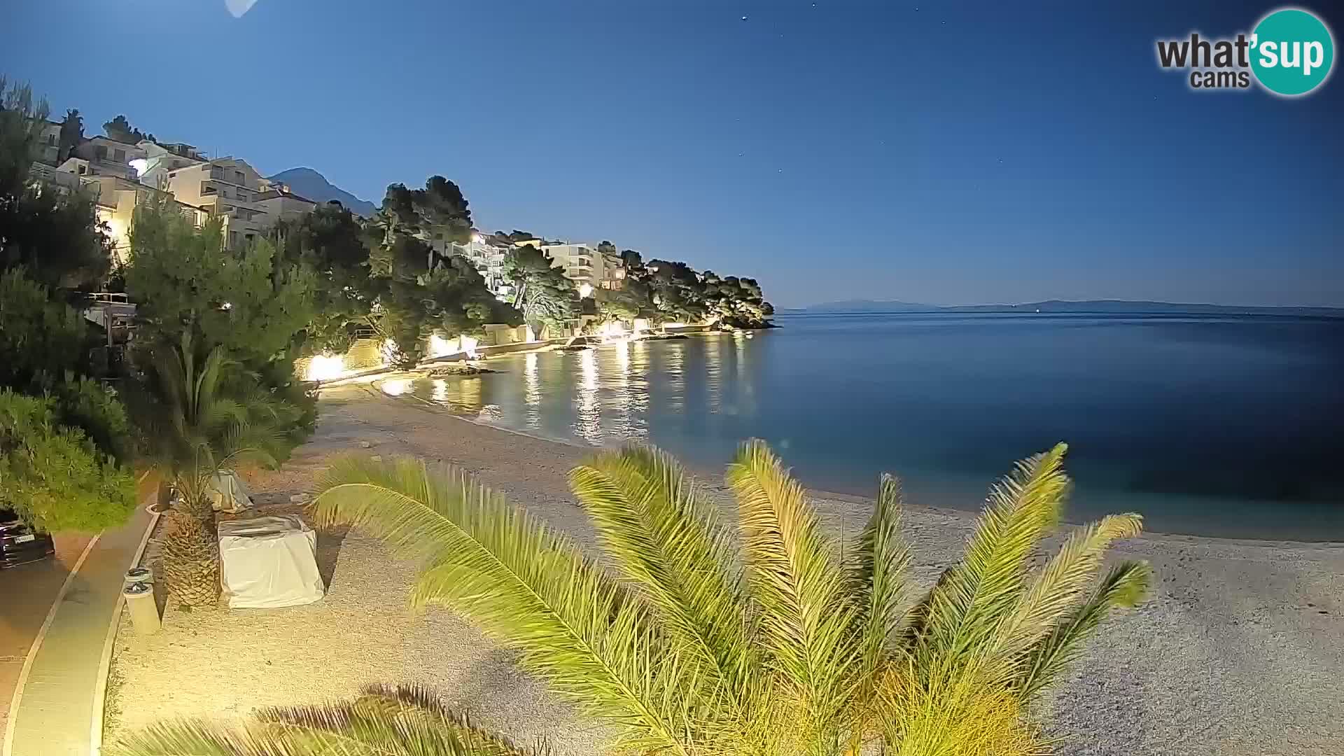 Webcam Lučica Strand Beach Brela – Liveblick von der Adriaküste