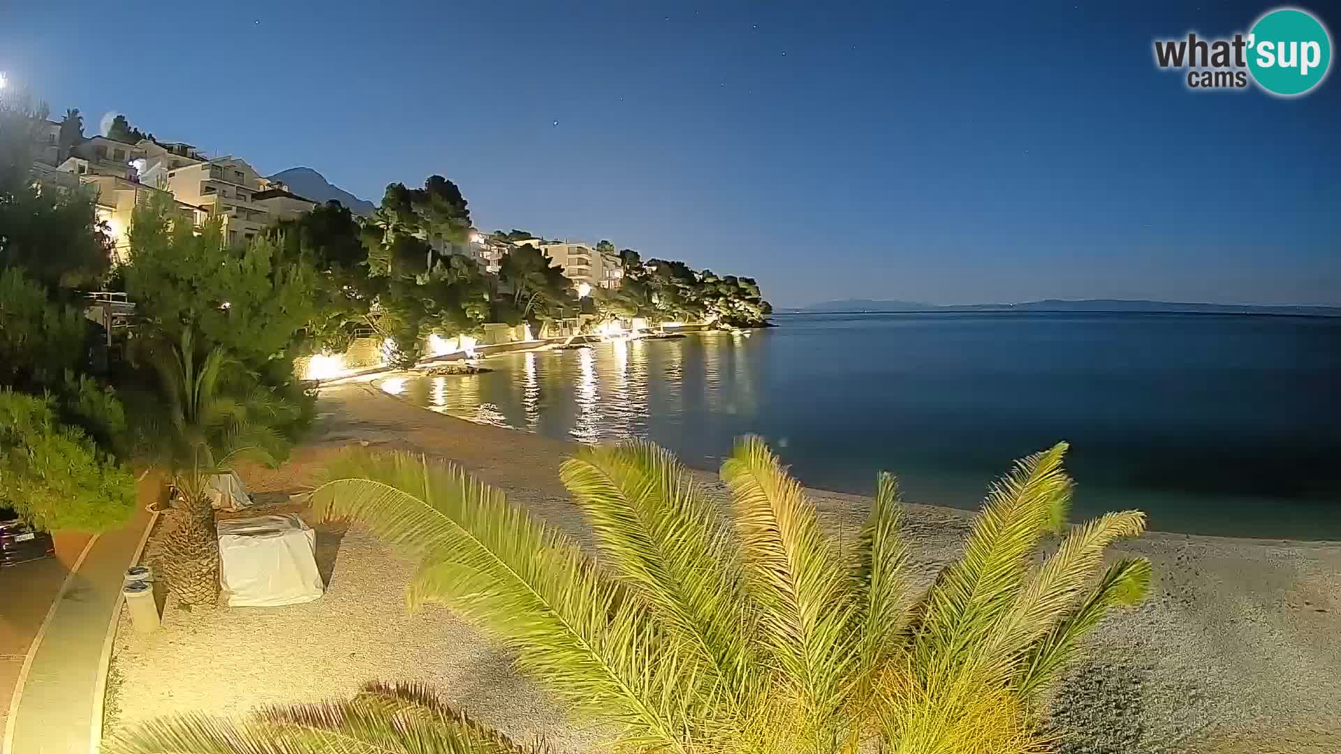 Webcam Plage Lučica Brela – Vue en direct sur la côte adriatique