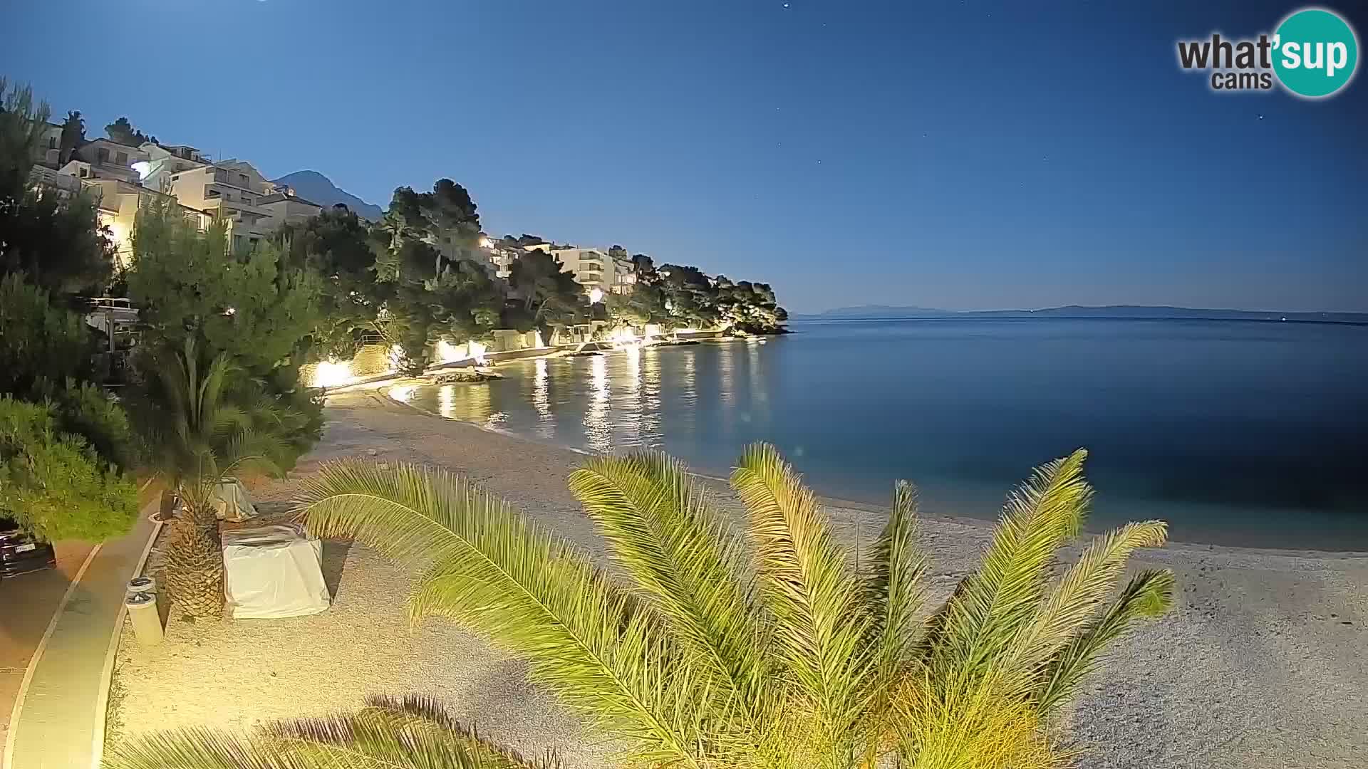 Webcam Lučica Strand Beach Brela – Liveblick von der Adriaküste