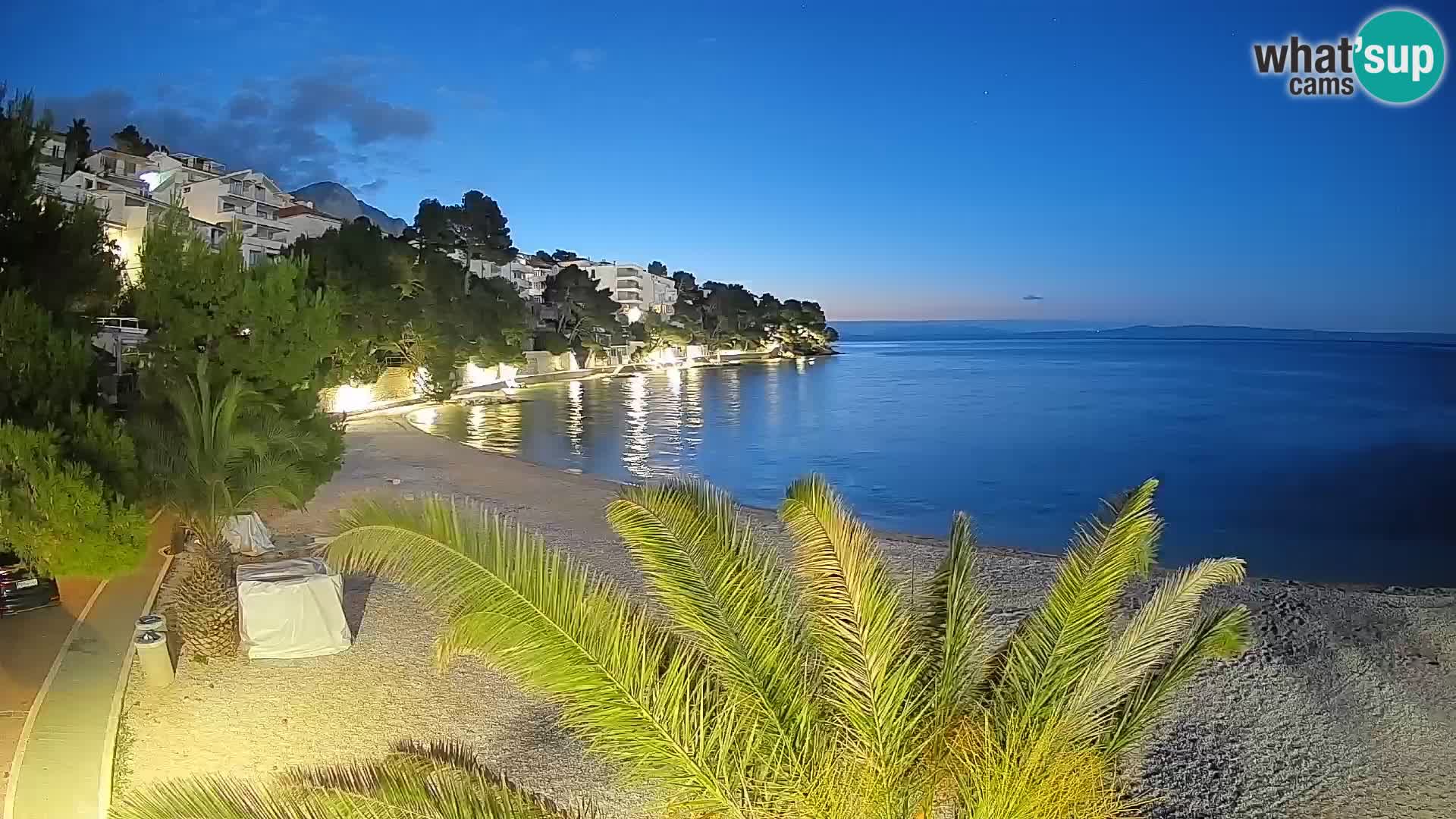 Spletna kamera Plaža Lučica Brela – Pogled v živo na Jadransko obalo